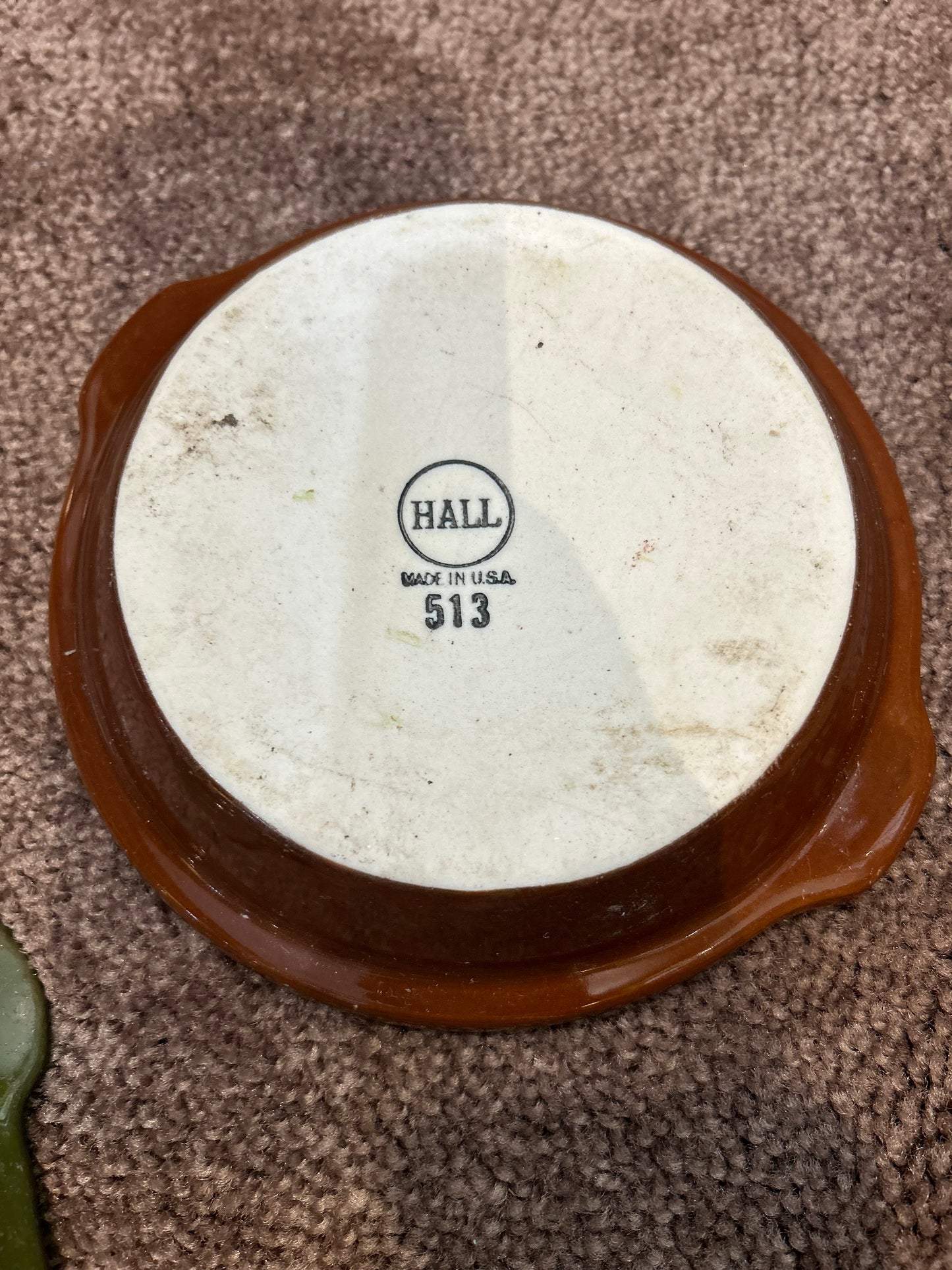 1 Green Hall Casserole Dish- 1 Brown Hall Casserole Dish