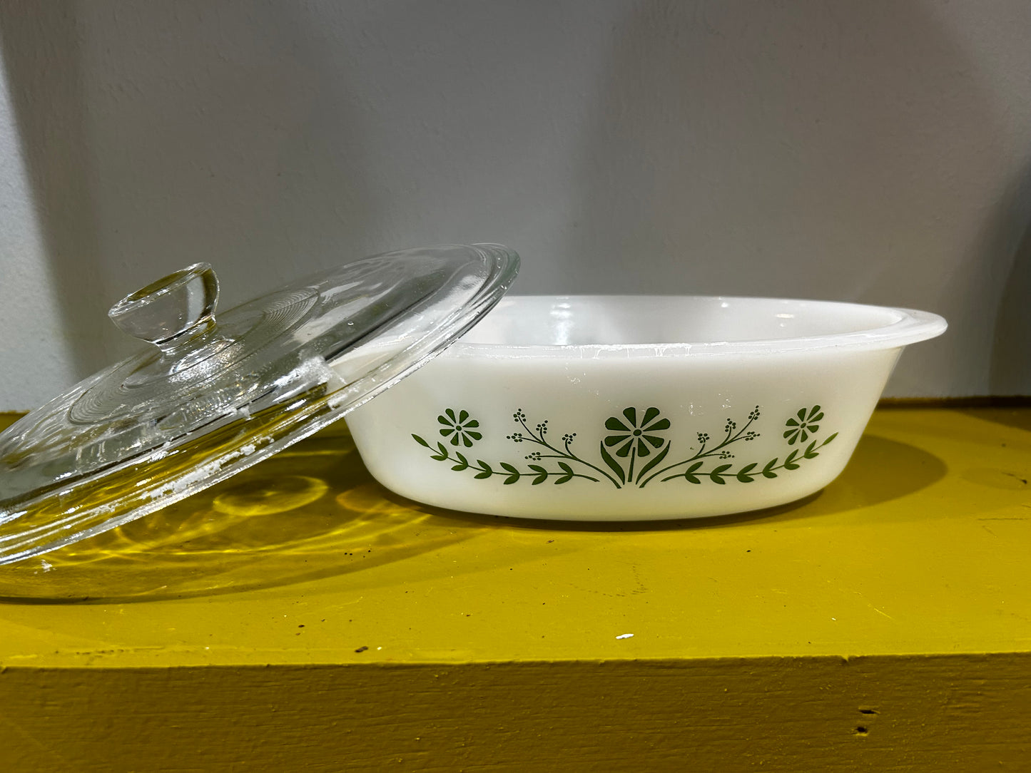 Glasbake Casserole Dish with Lid- One Quart Pattern J235