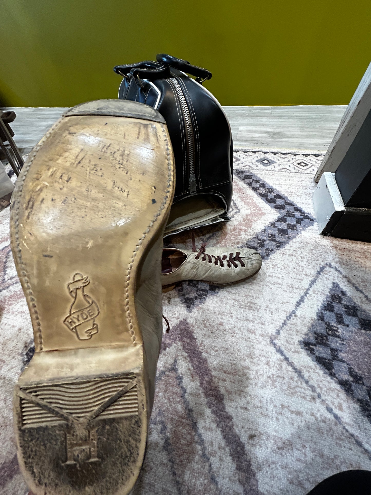 1750’s Black beauty Bowling Ball Bag- Ball- Pair of Shoes