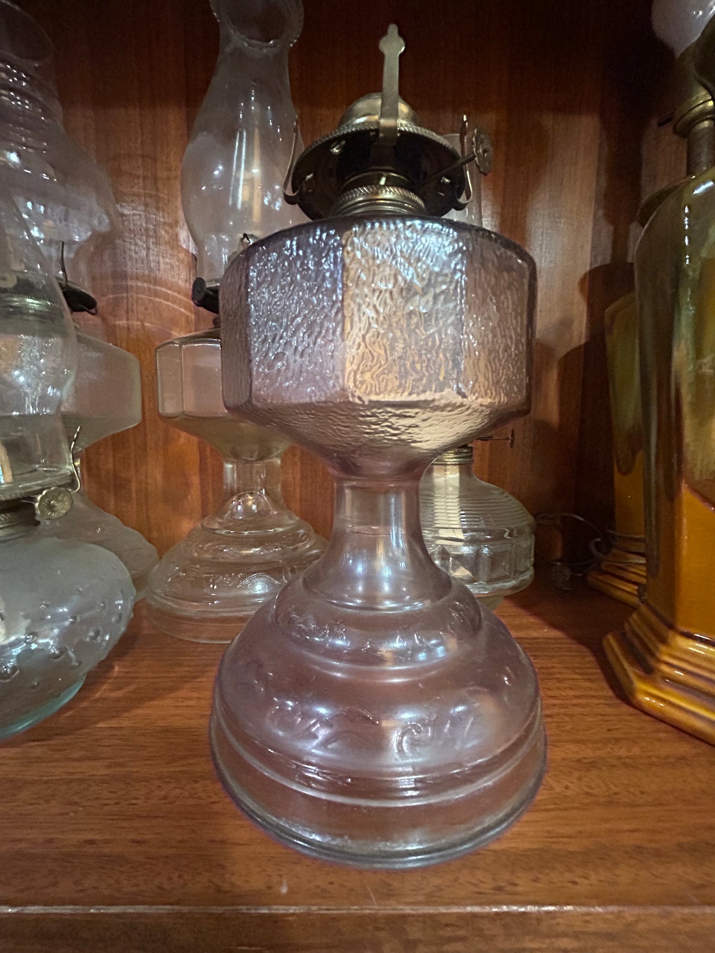 Antique Lilac- Gold Eagle Oil Lamp