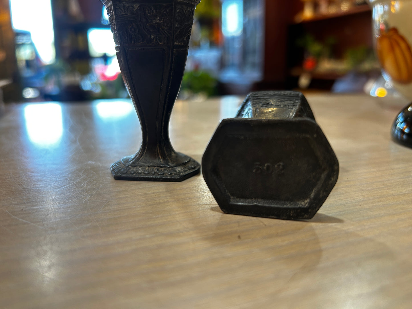 Antique Salt and Pepper Shakers- Silver Plate 502