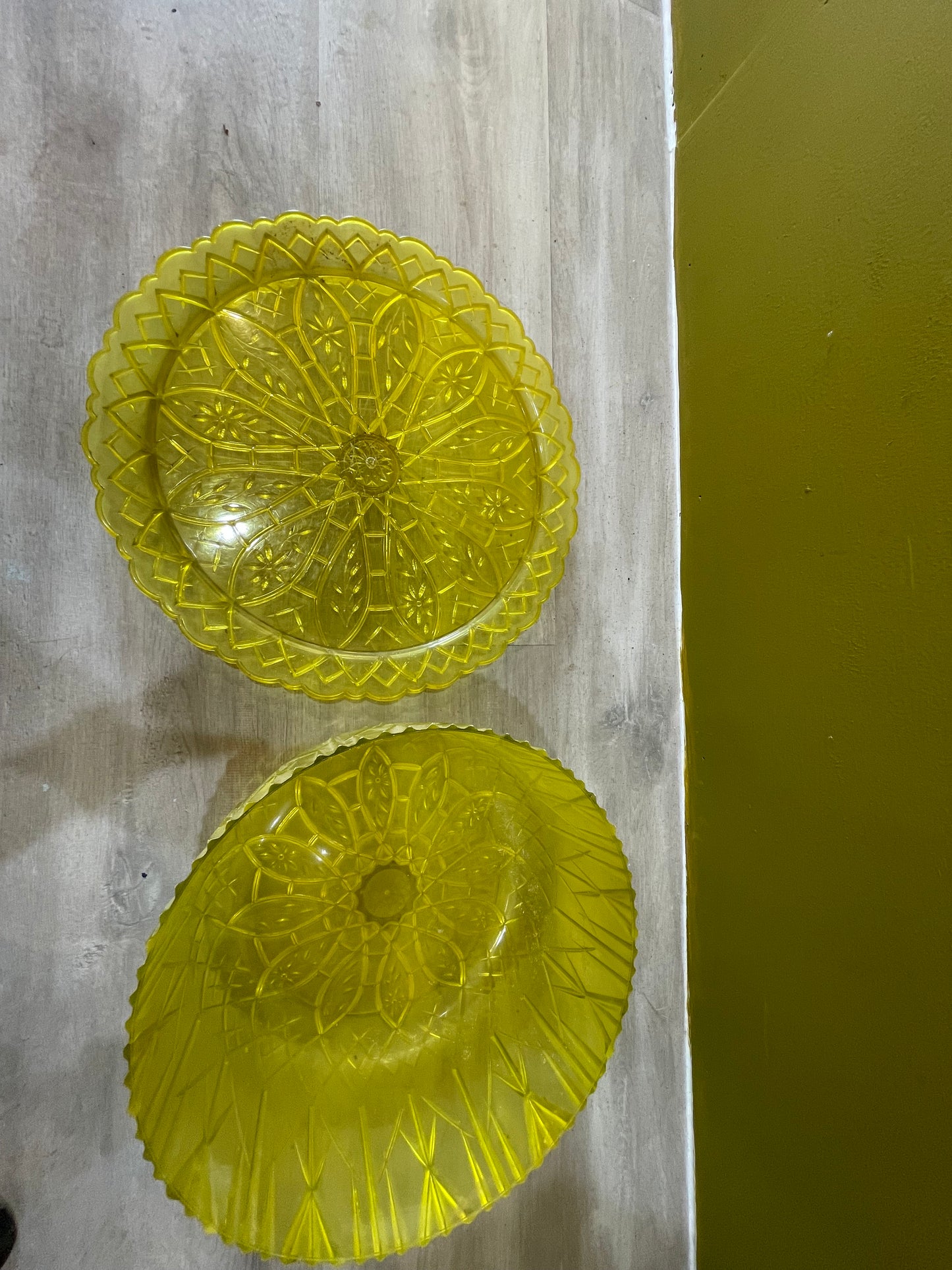 Acrylic Cake Cover- Gold Lucite- MCM 1950’s