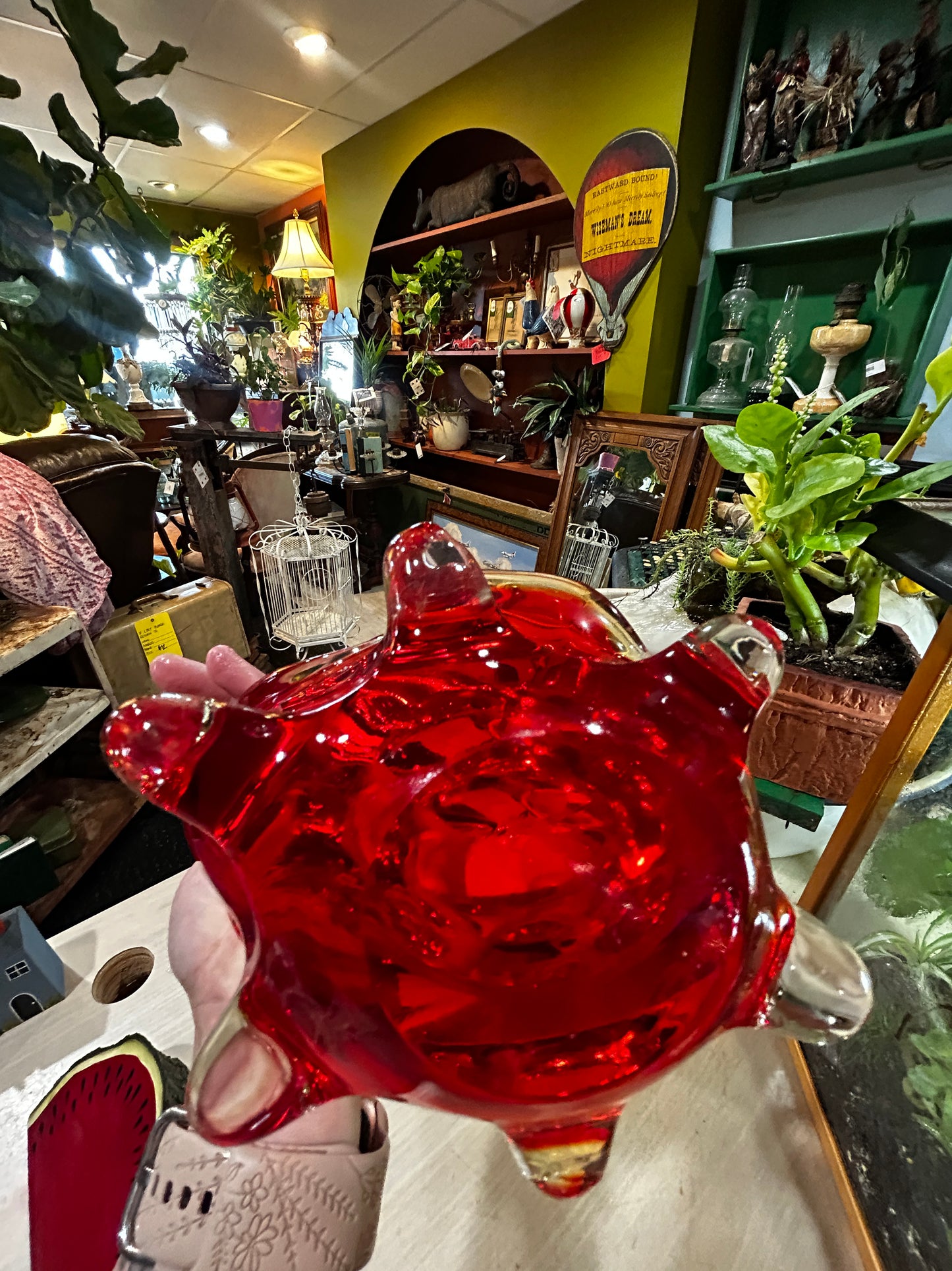 RARE MCM Ball Base Basket- Hand Blown Vase