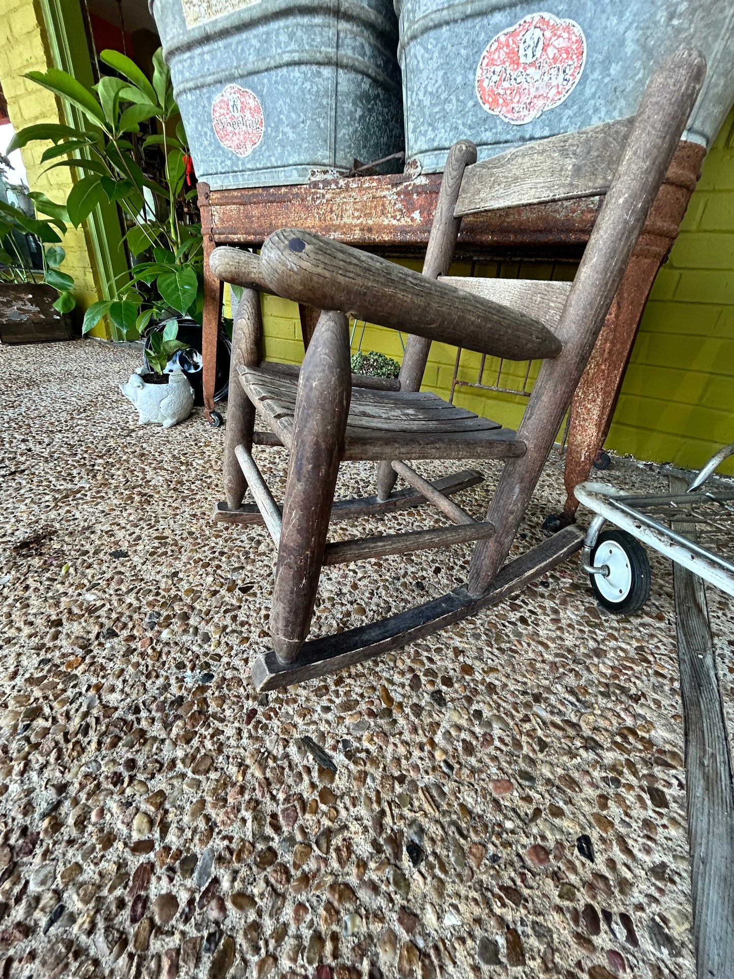 Antique Wooden Children’s Rocking Chair