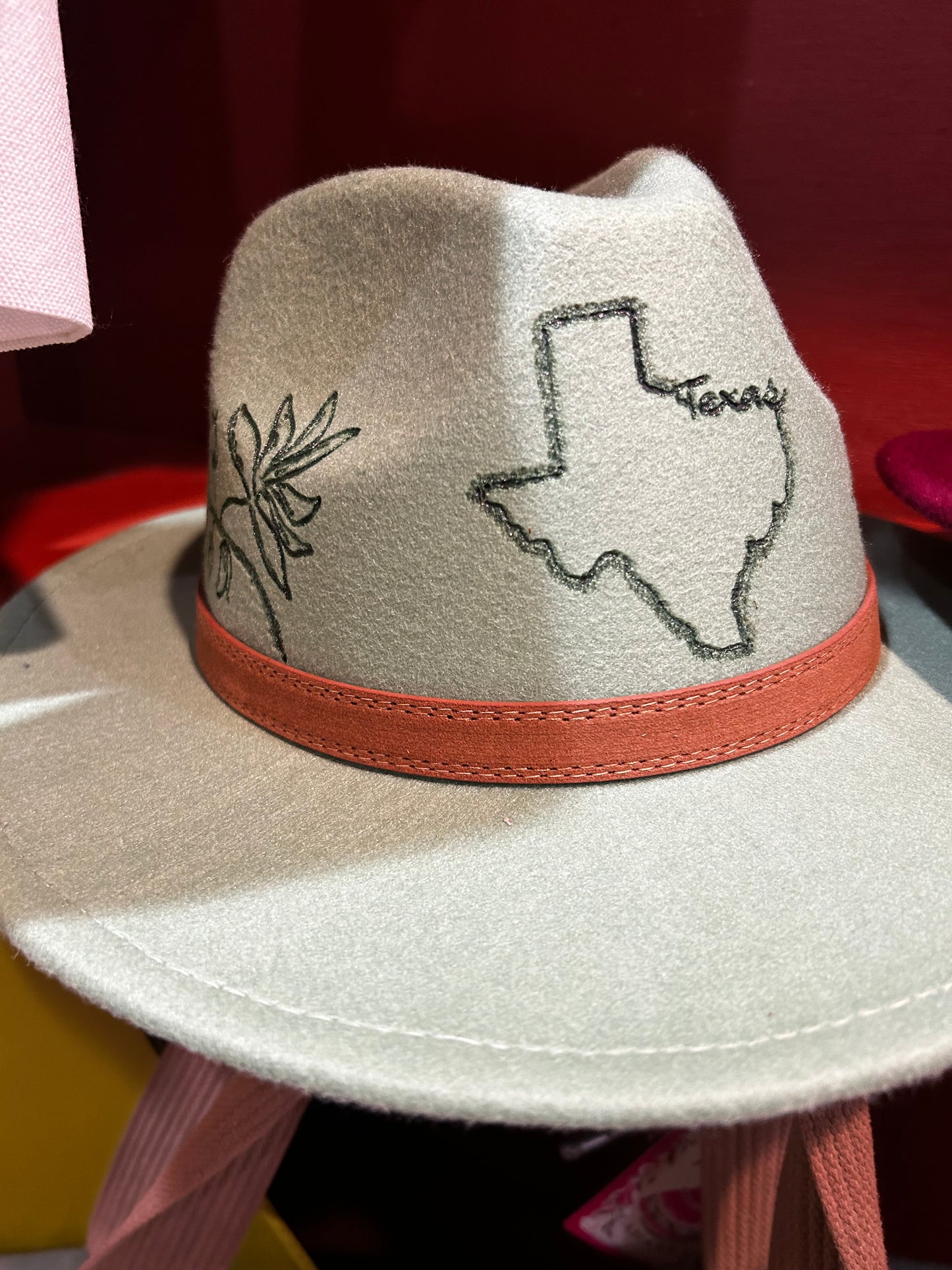 Hand Burned Texas on Cream