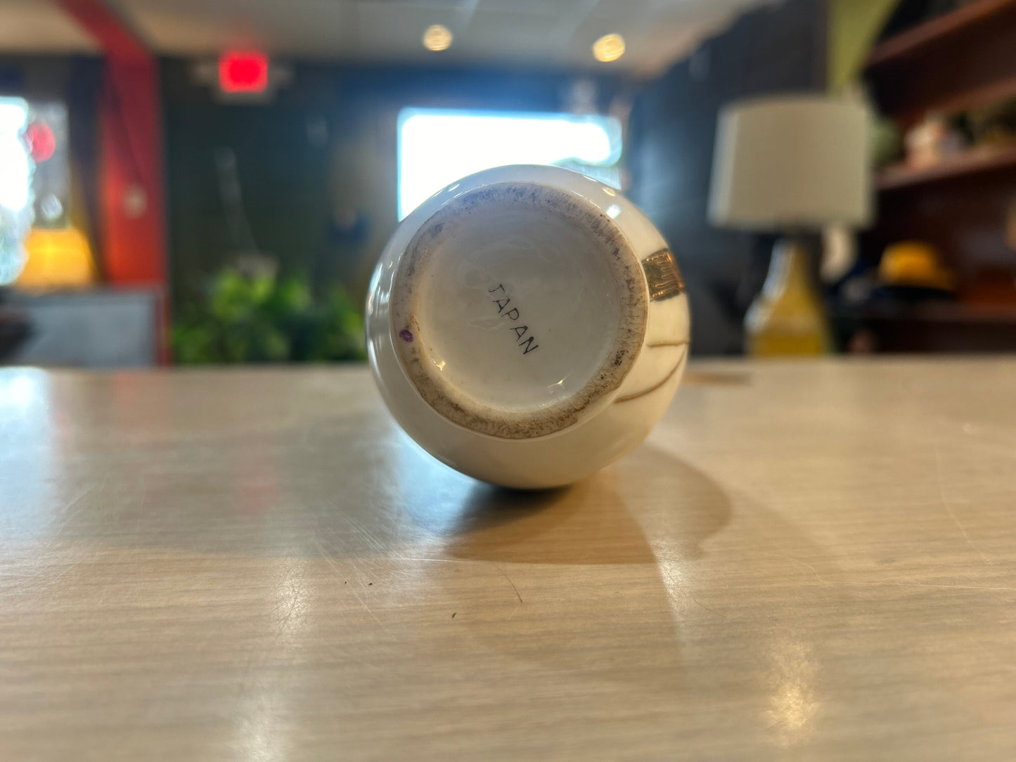 Vintage White Pitcher/Bud Vase - Gold Trim- Japan