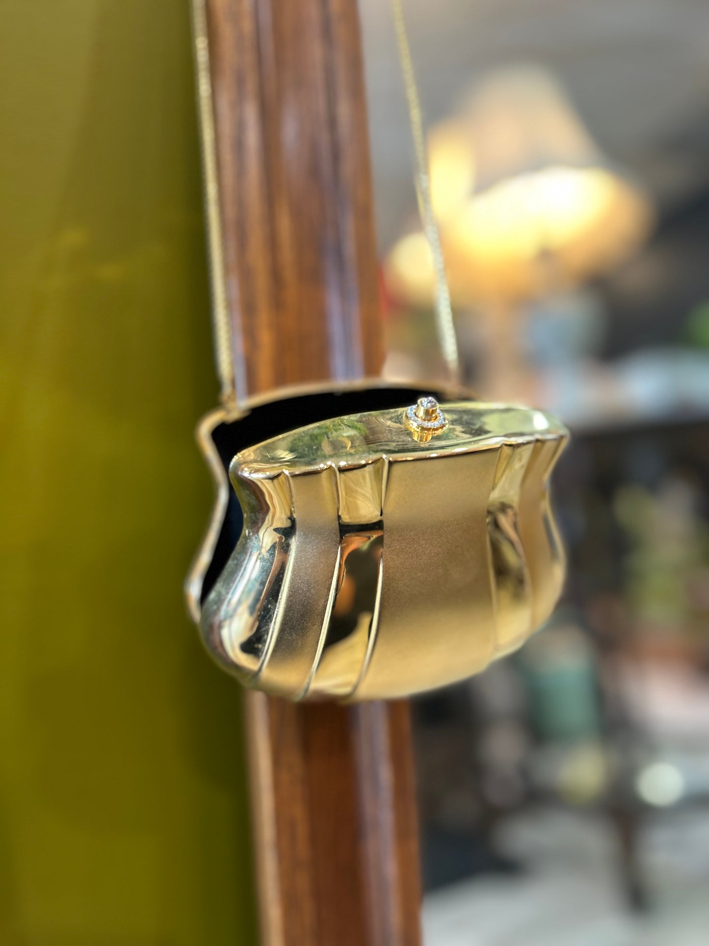 Vintage Golden Evening Bag- Golden Chain