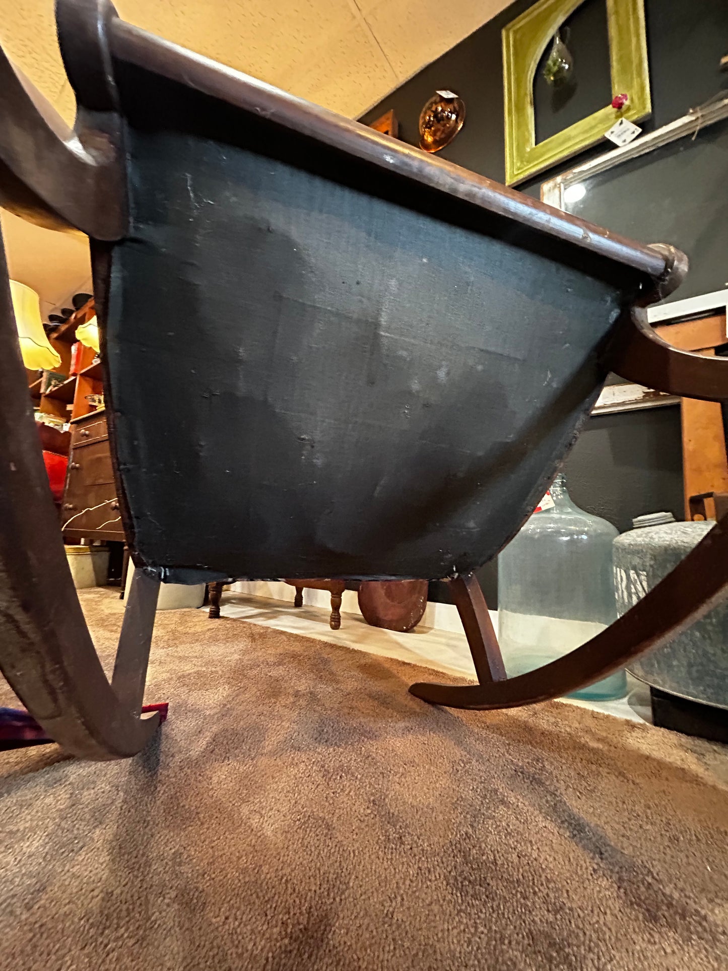 Antique Mahogany Victorian Style Upholstered Slipper/Parlour Chair