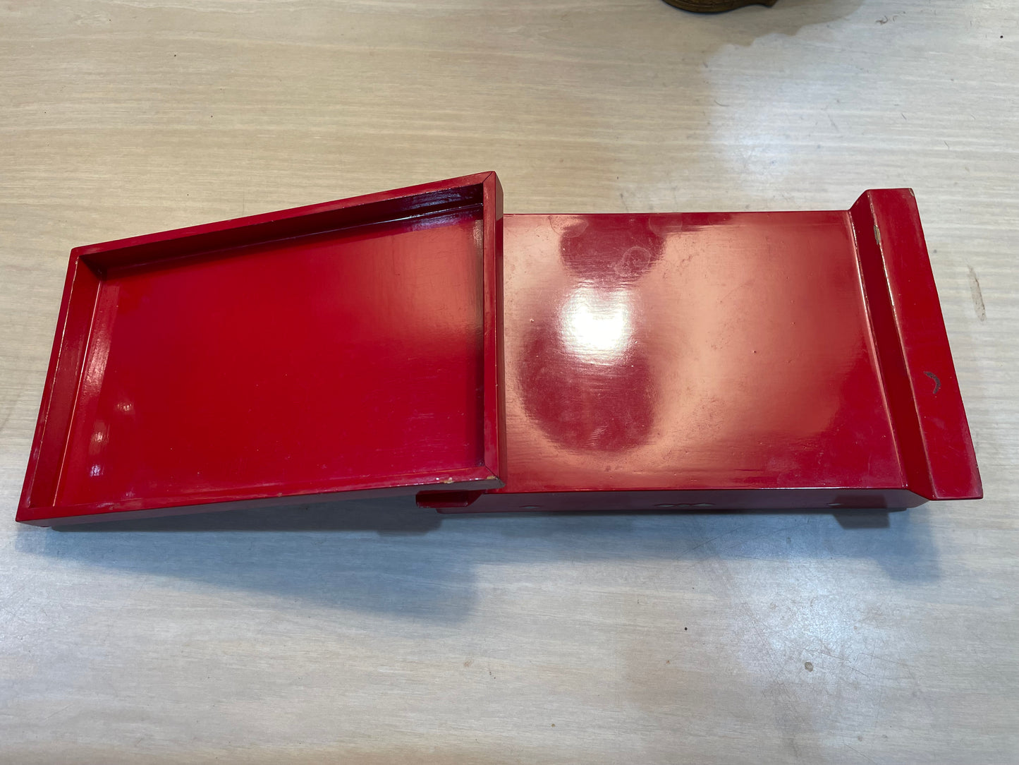Vintage Red Lacquer Jewelry Box