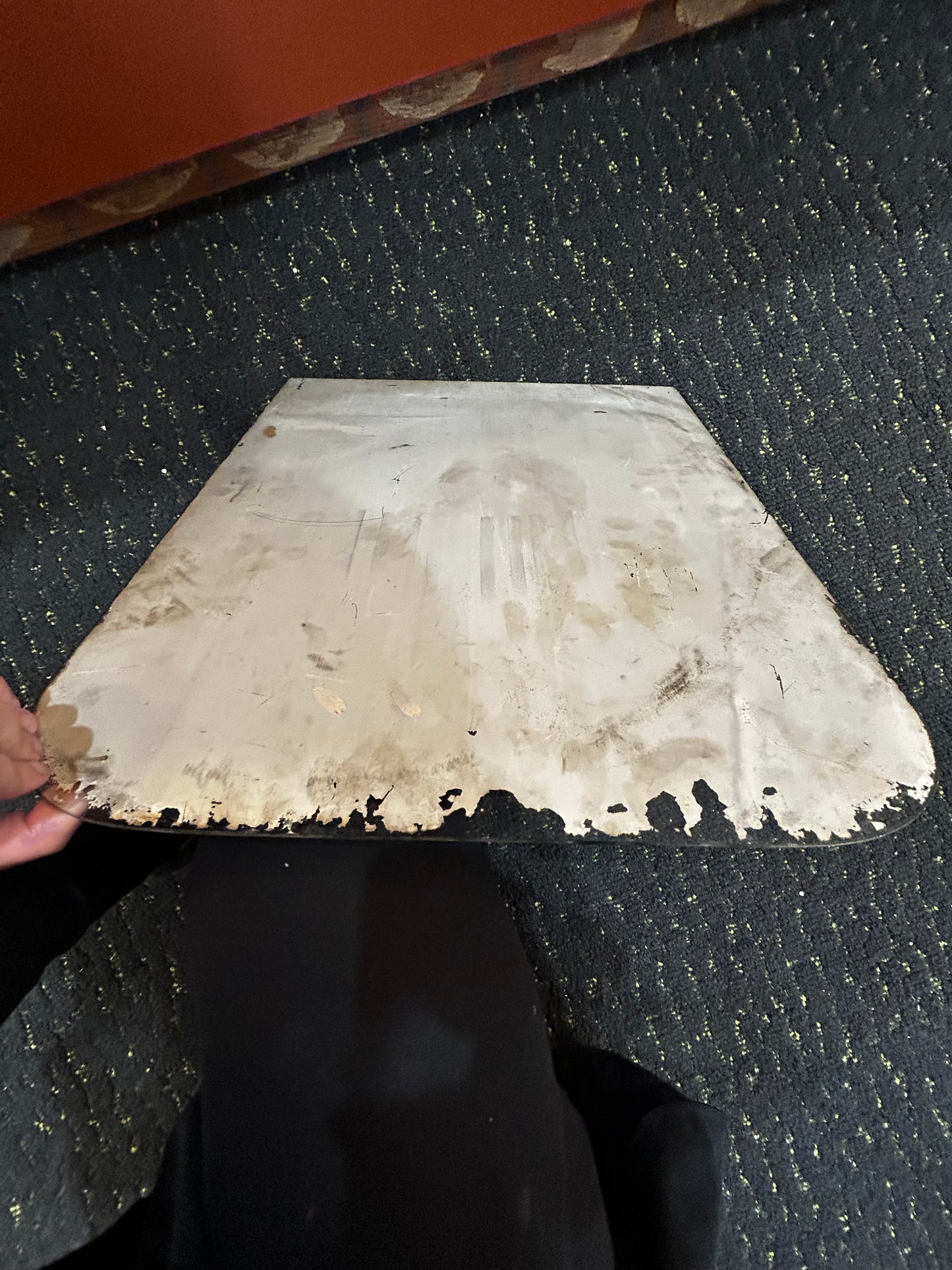 Antique Etched Leaning Mirror