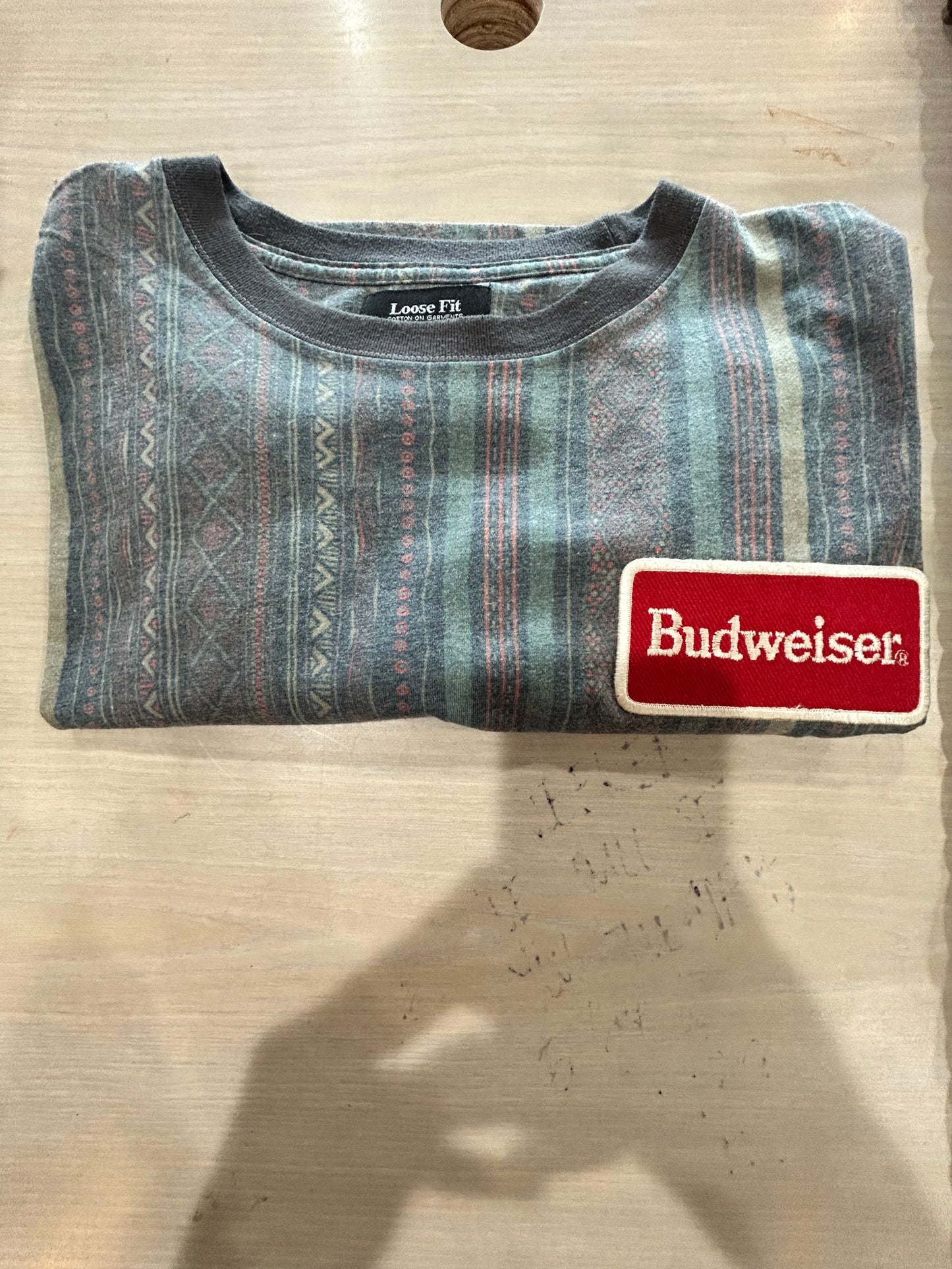 Vintage Budweiser Patch on Vintage T- M