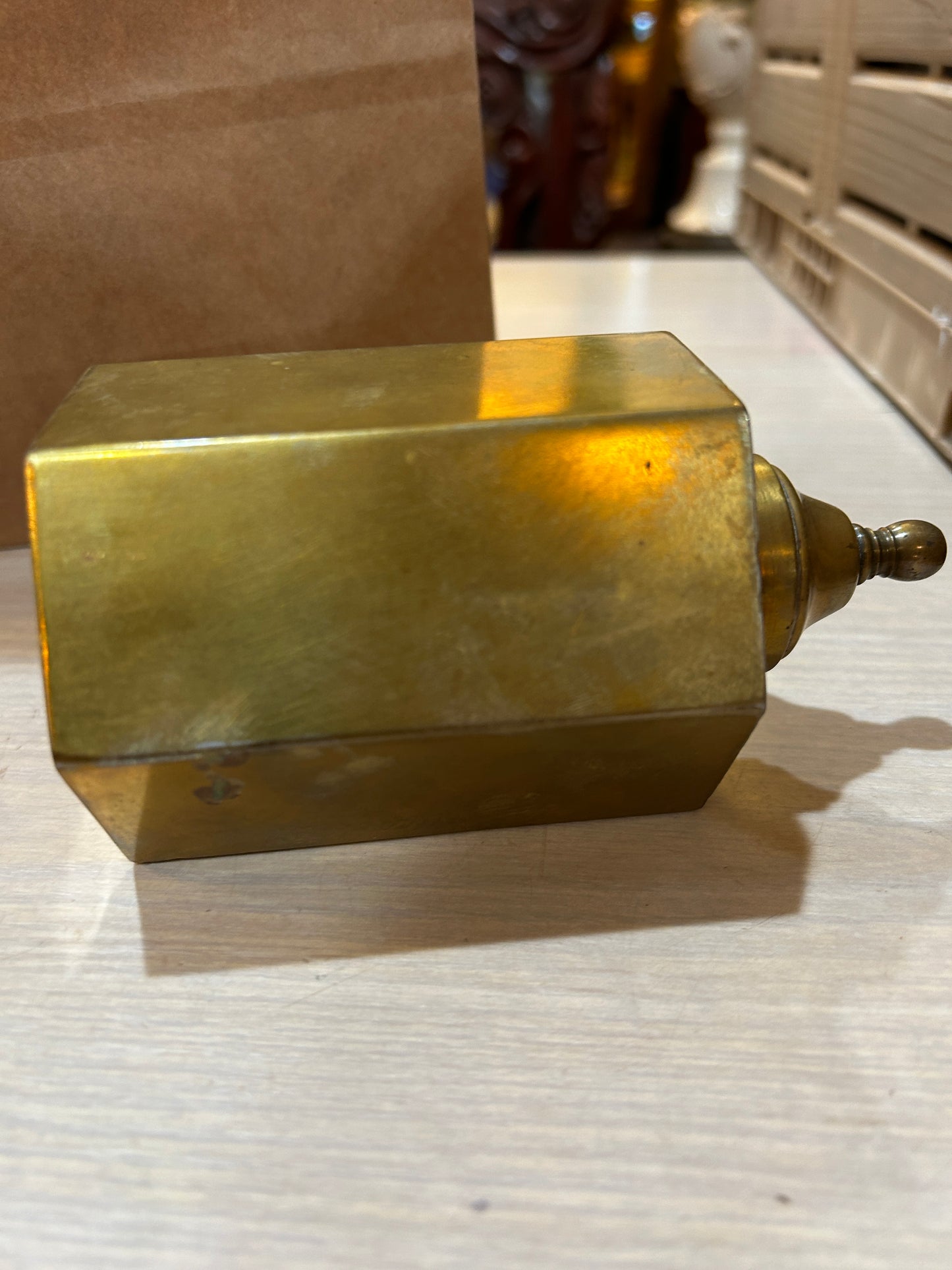Antique Indian Brass Tea Caddy