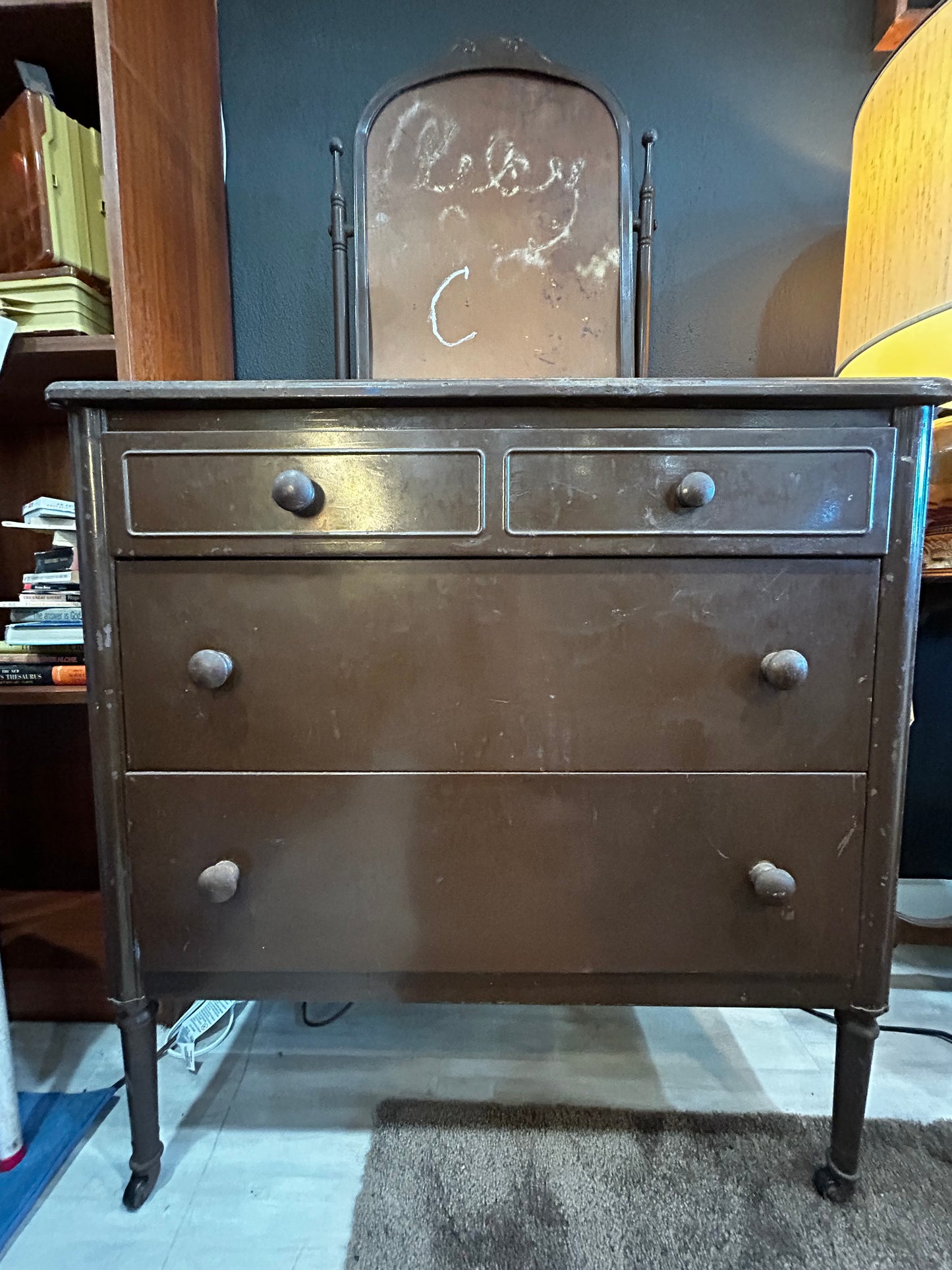 RARE Antique 1920’s Metal Dresser- No Mirror