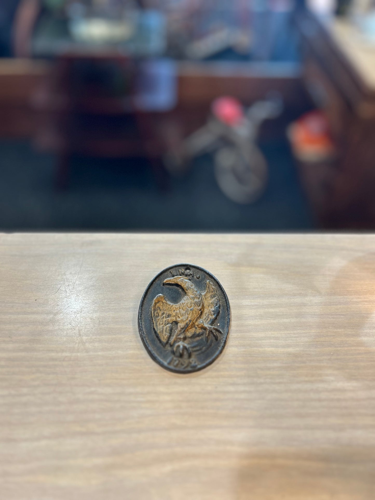 Miniature Vintage Cast Iron Fireman’s Insurance Eagle Plaque