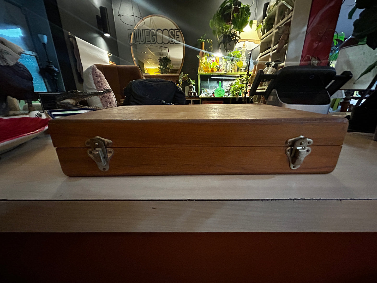 Unopened Gold Plated Dessert Silverware Set- Wooden Case