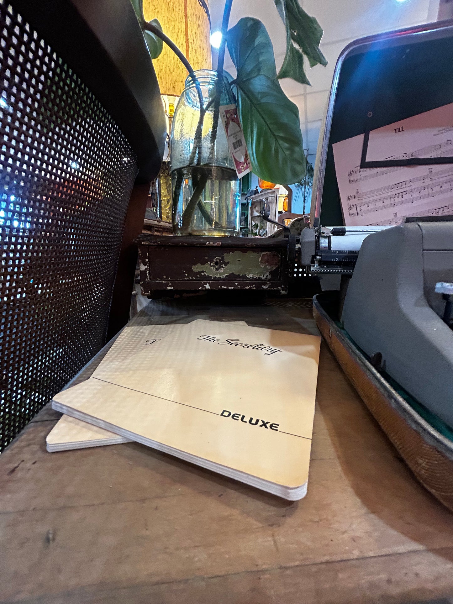 2 Tier Rattan Back French Desk With Drawers- 1900’s