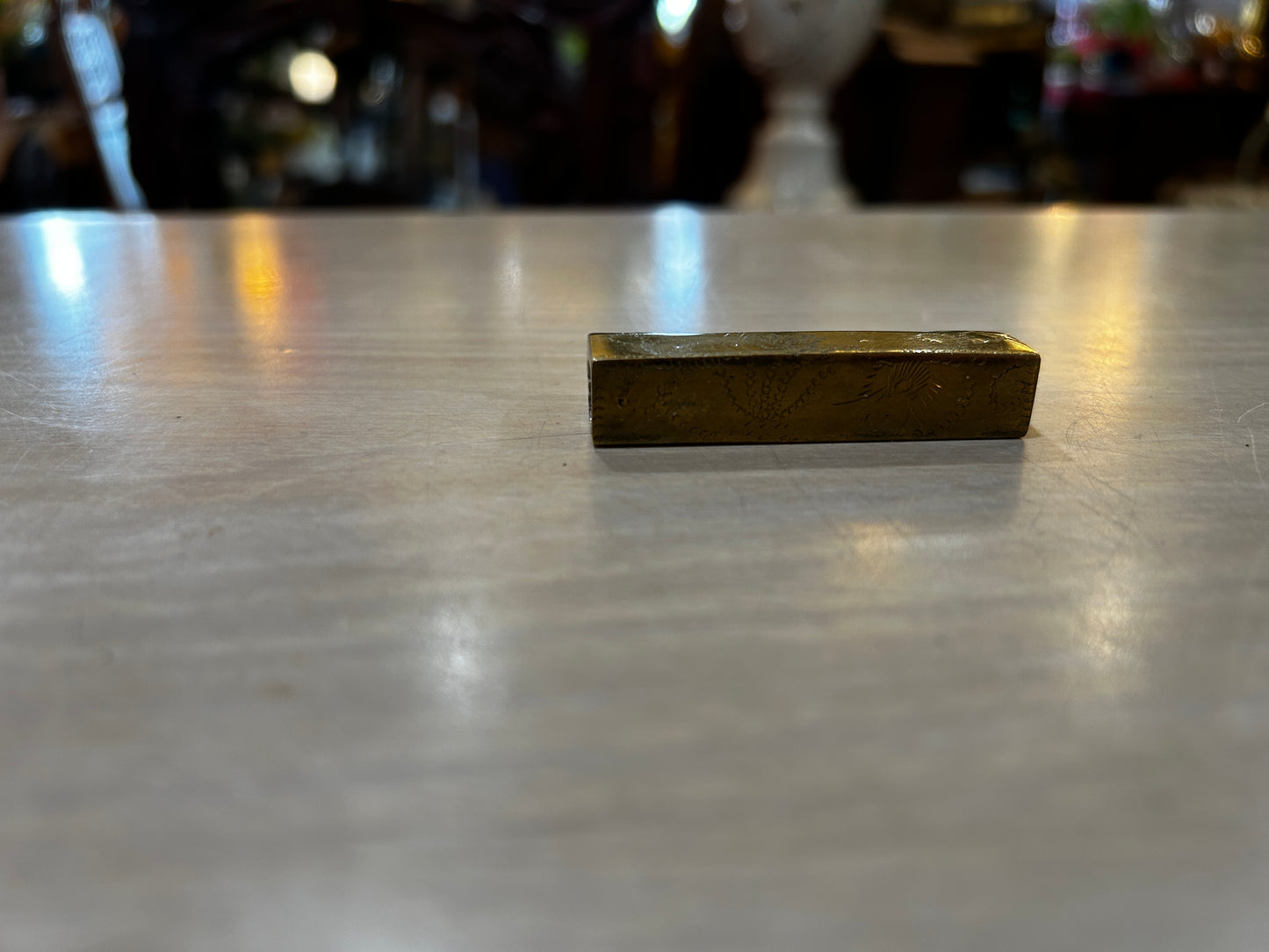 Antique Engraved Brass Lock- Rare but No Key : (