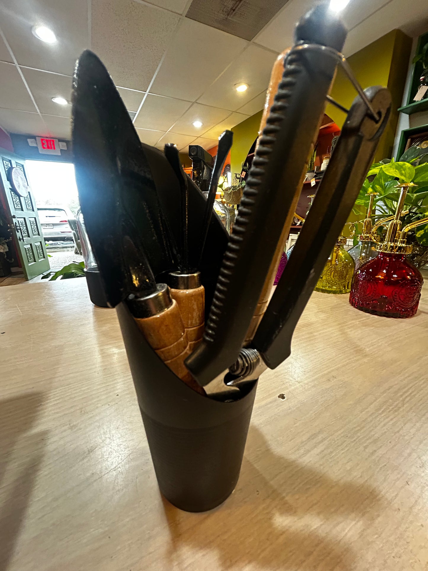 Set of Gardening Tools with Pot Filler Cup Holder