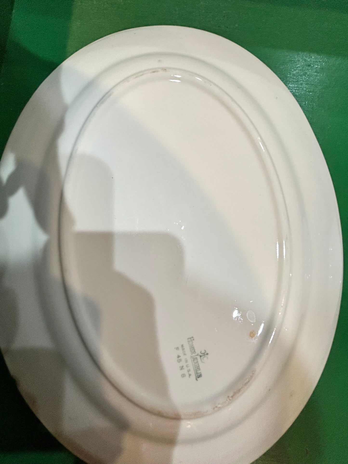 1945 Homer Laughlin Maroon Rim Floral- Brittany Style Oval Platter