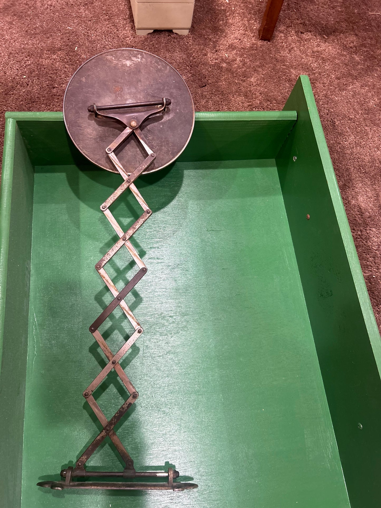 1920’s Antique Extendable Weber-Knapp Fleur de Lis Beveled Mirror