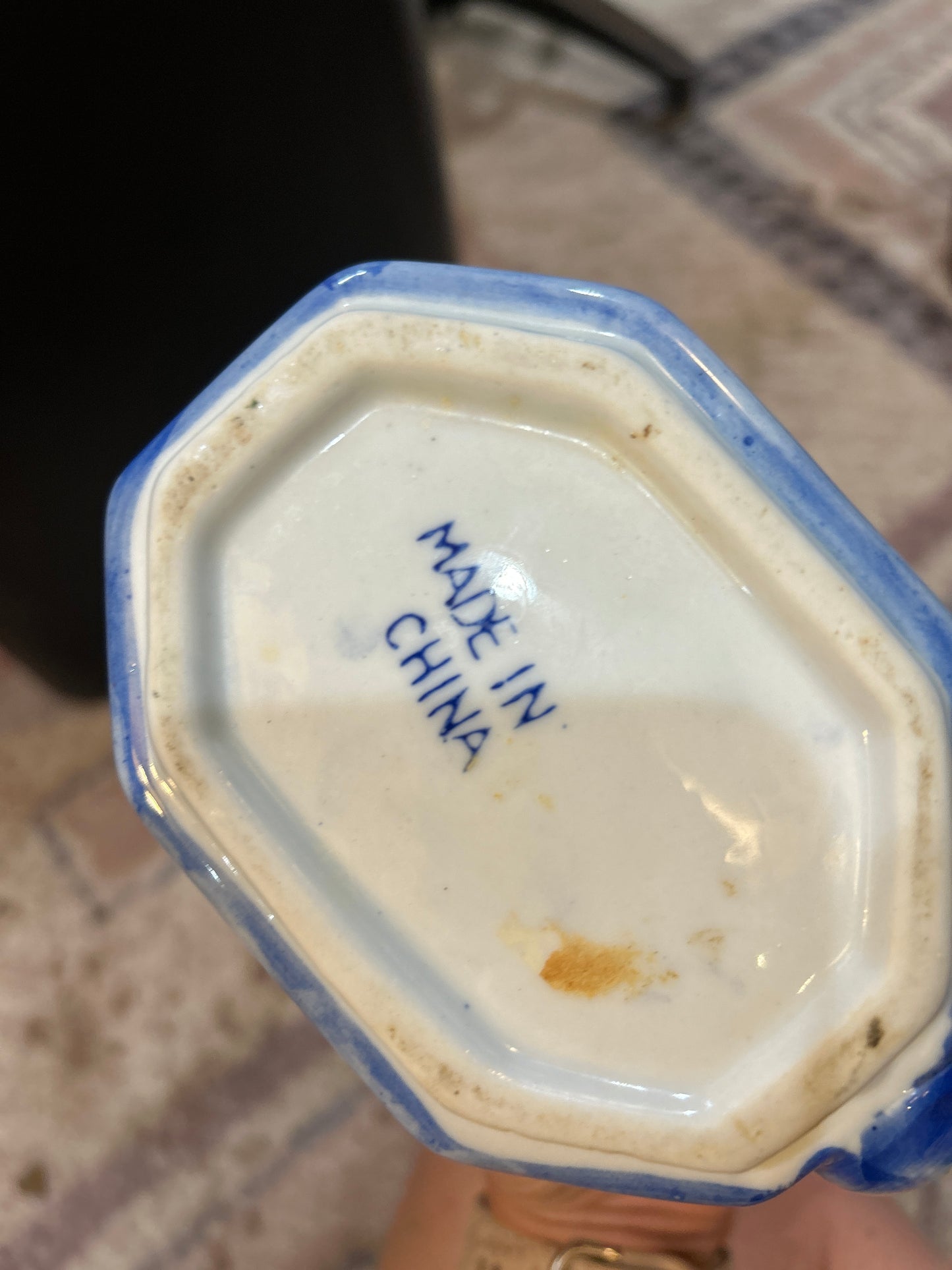 Vintage Blue and White Porcelain Teapot