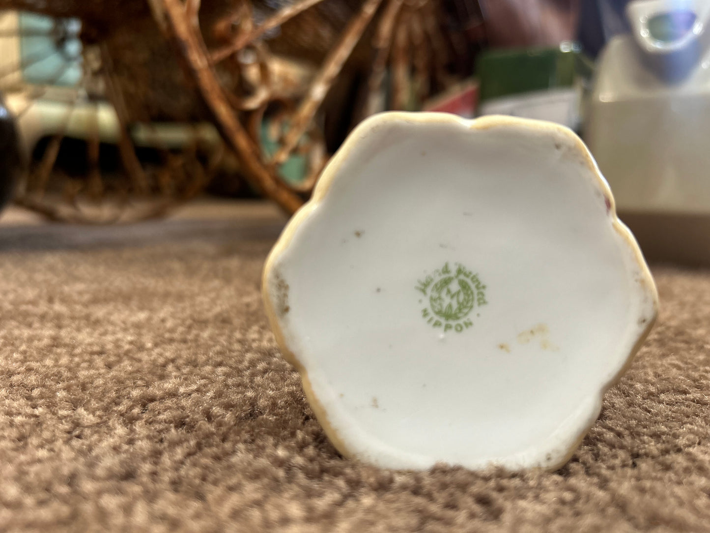 1911 Antique Nippon Porcelain Bud Vase- Hand Painted- Gold Guild