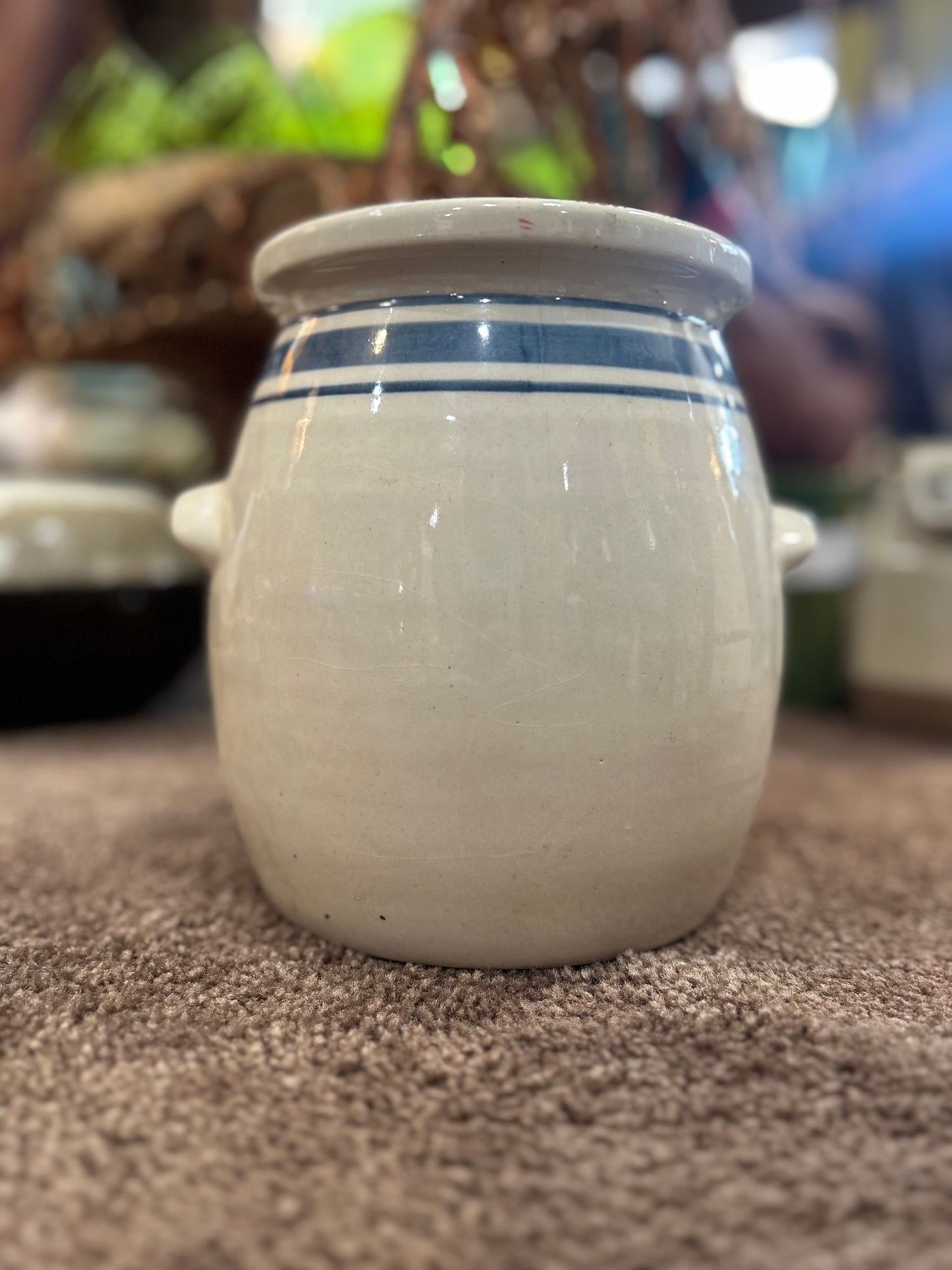 Stoneware Crock with Rooster- Marshall Texas