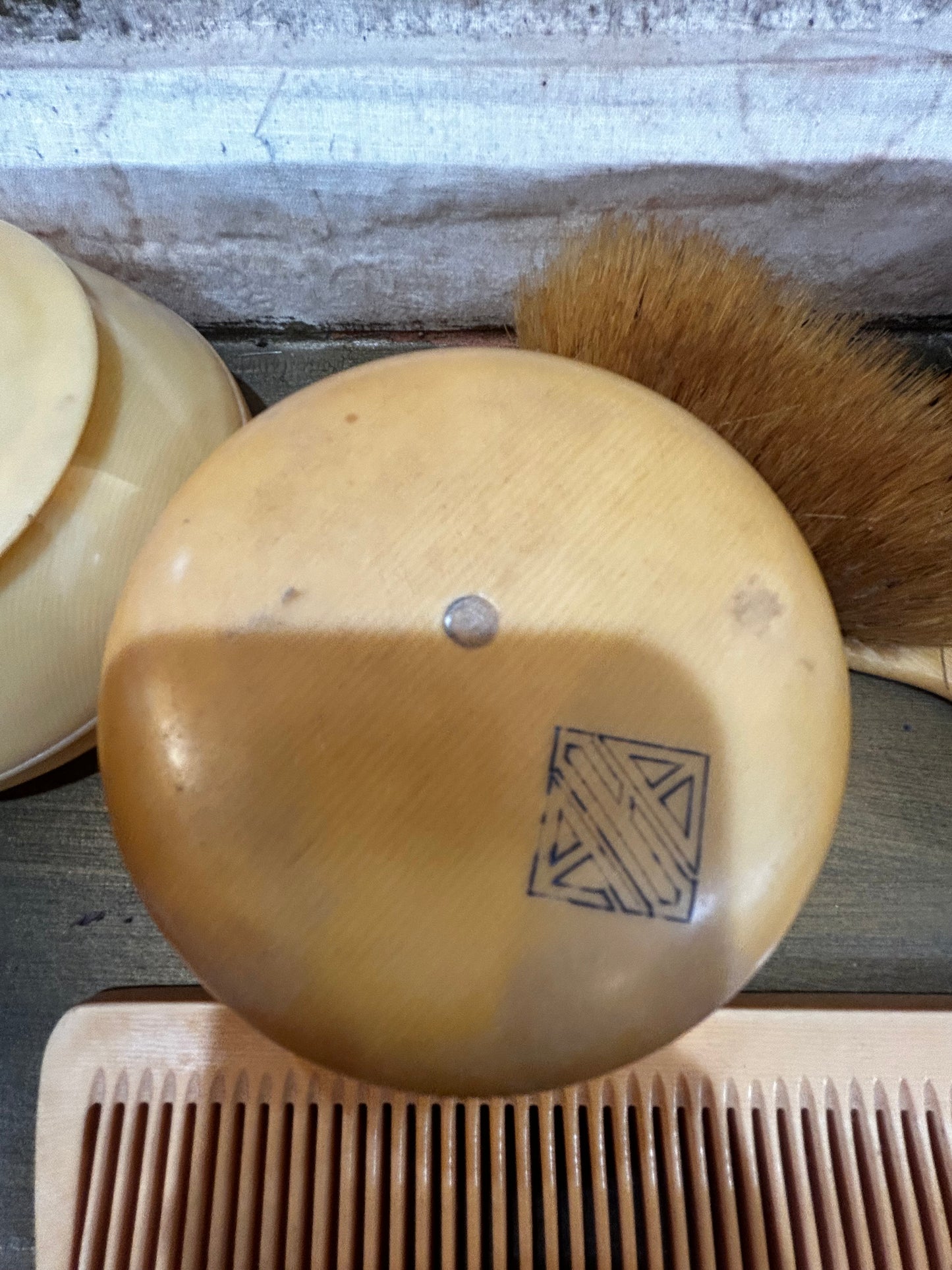 Vintage Ivory Celluloid Vanity Set in Case