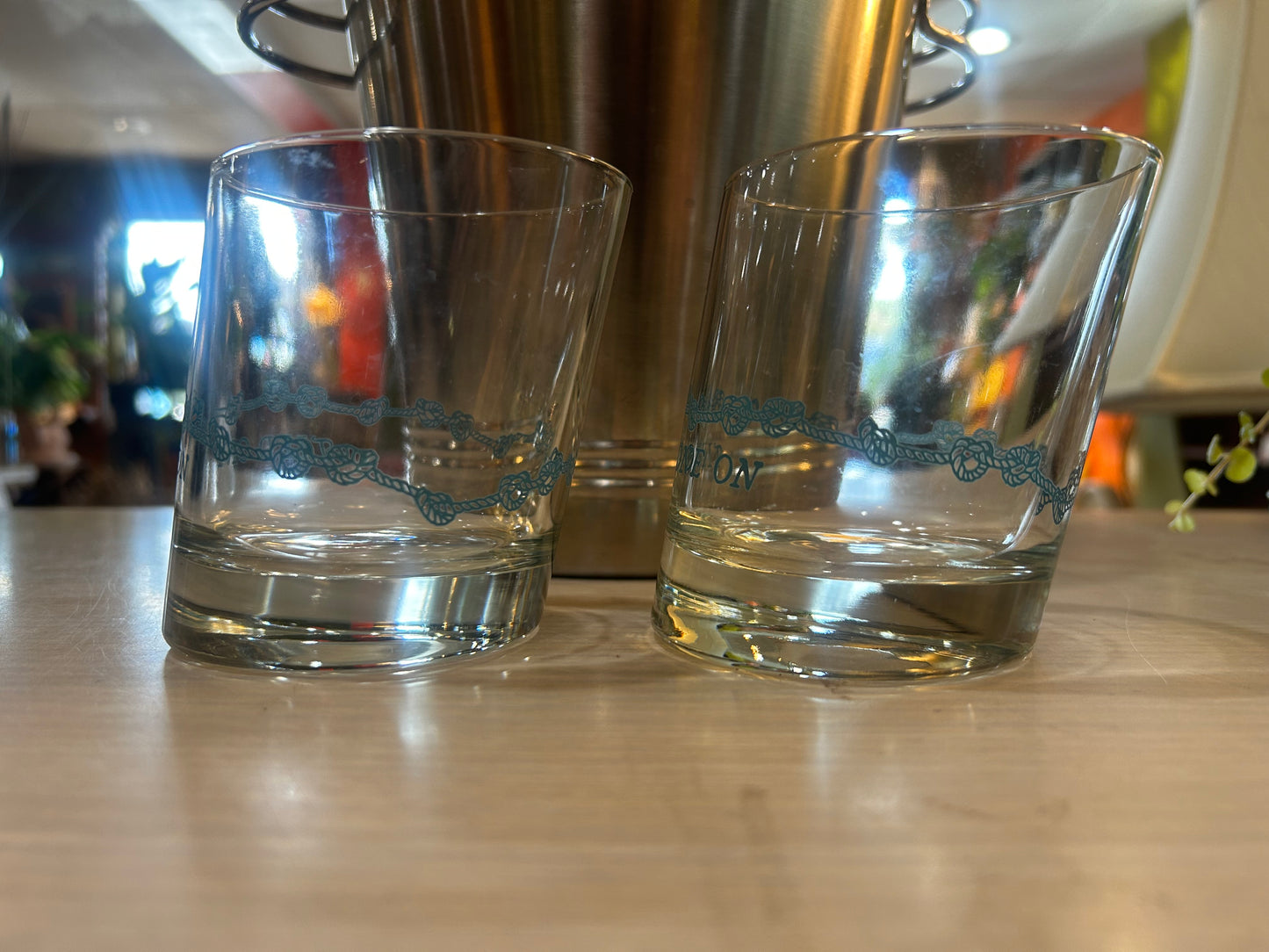Slanted Nautical Glasses- Set of 2