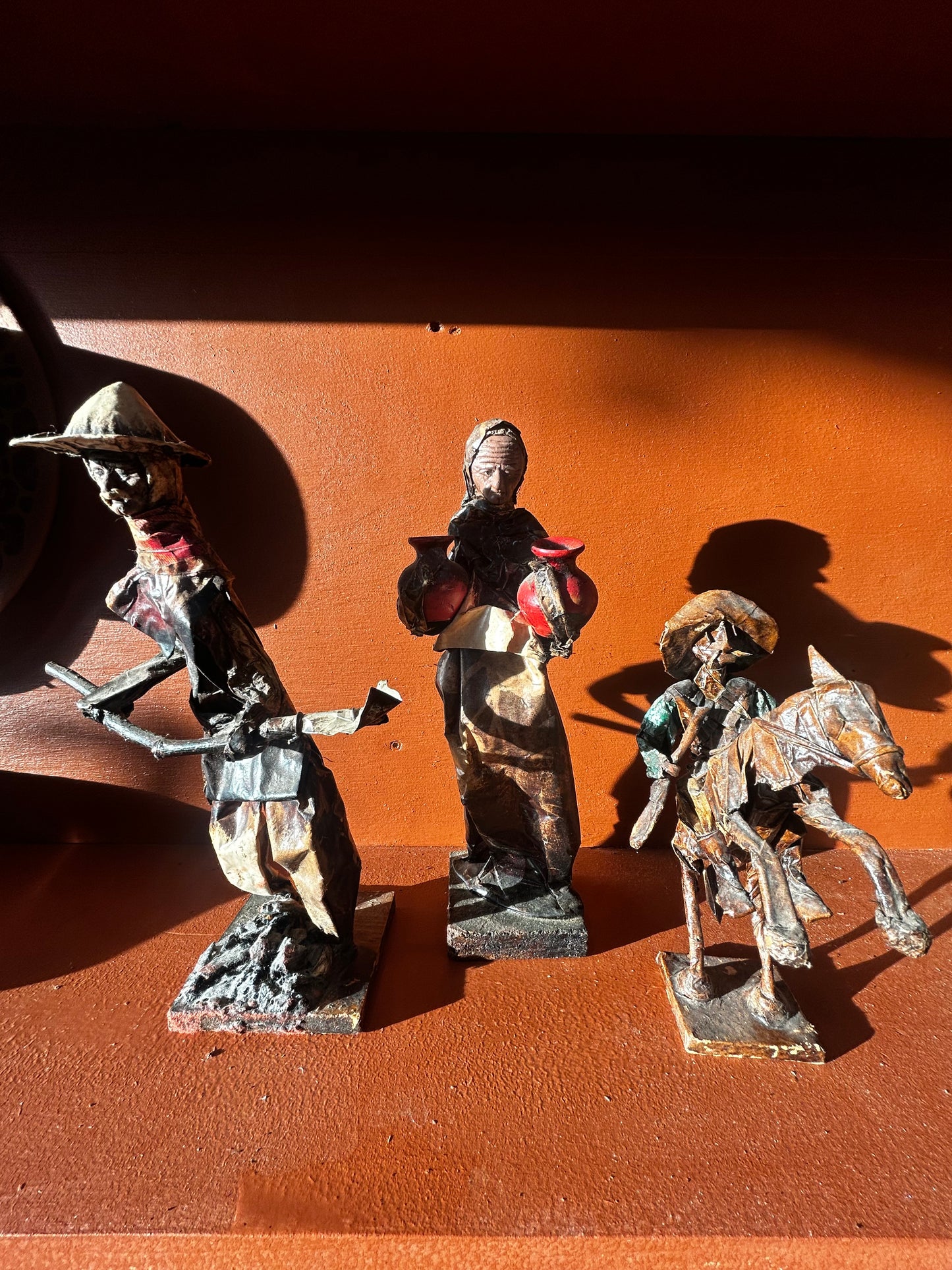 Set of 6 Vintage Mexican Folk Papier Mache Sculptures