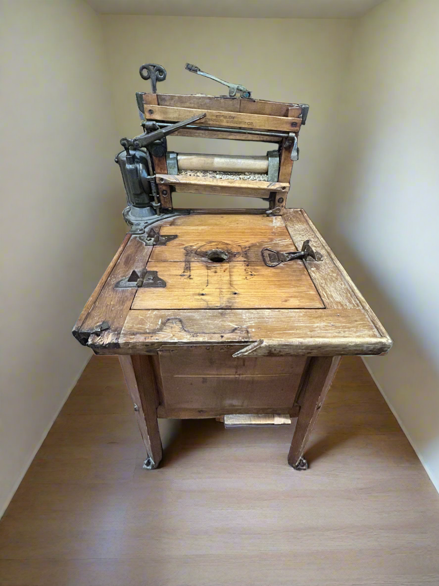 Antique Klean Kwick Washer ConWashing Machine- Copper and Wood