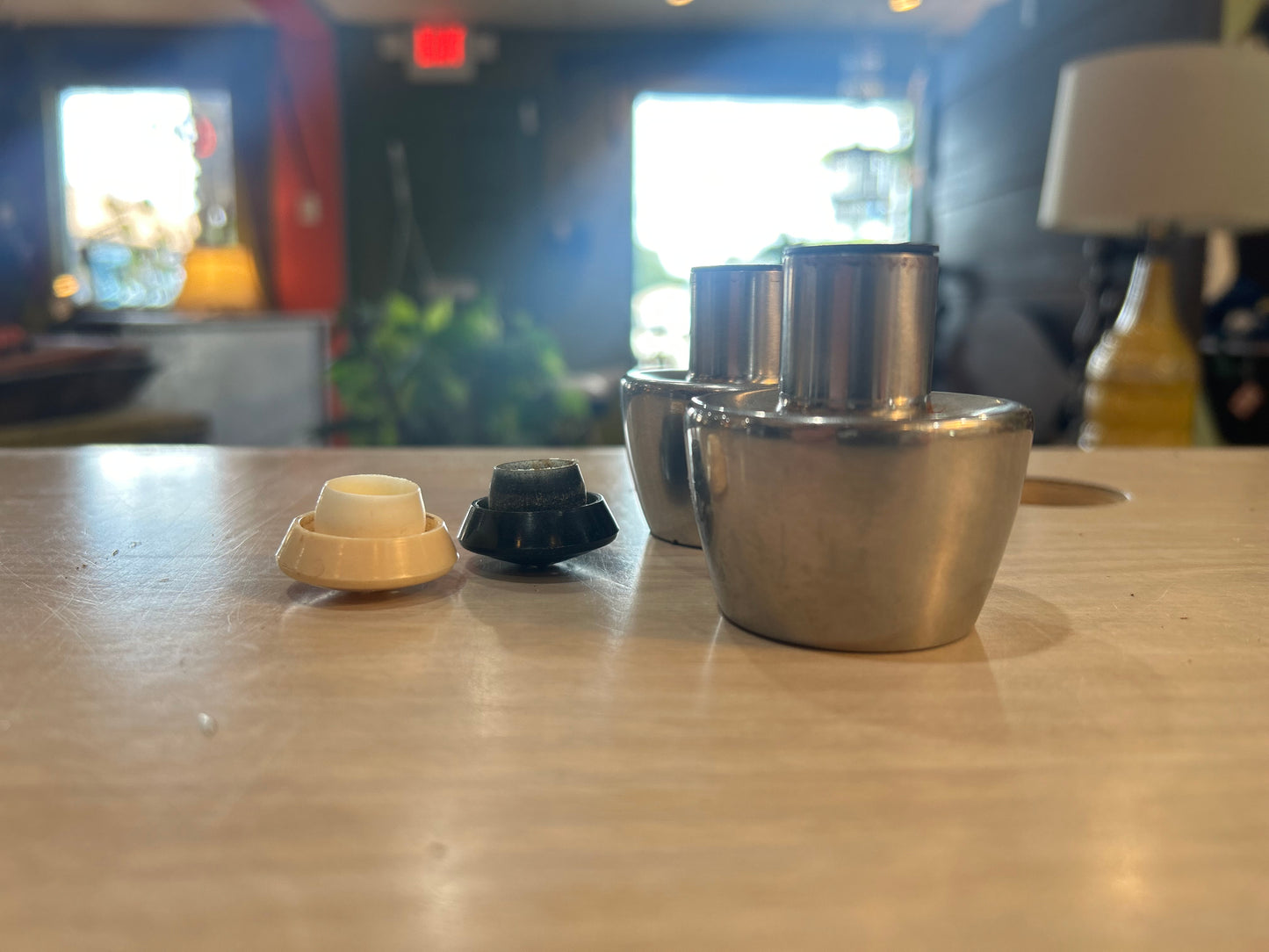 Vintage Stainless Steel Salt and Pepper Shakers- MCM