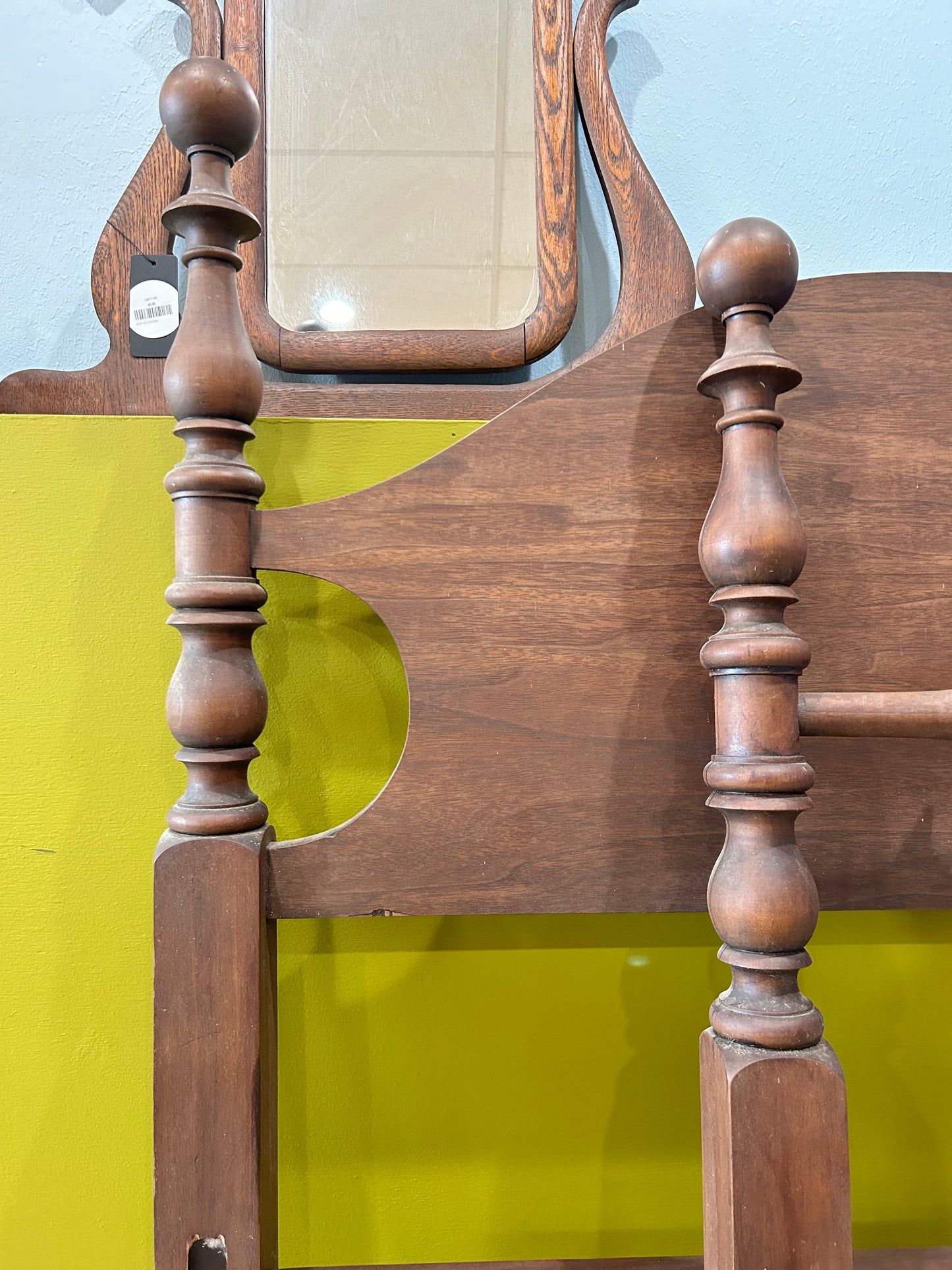 Antique Ball Topped Posts- Wooden Twin Bed