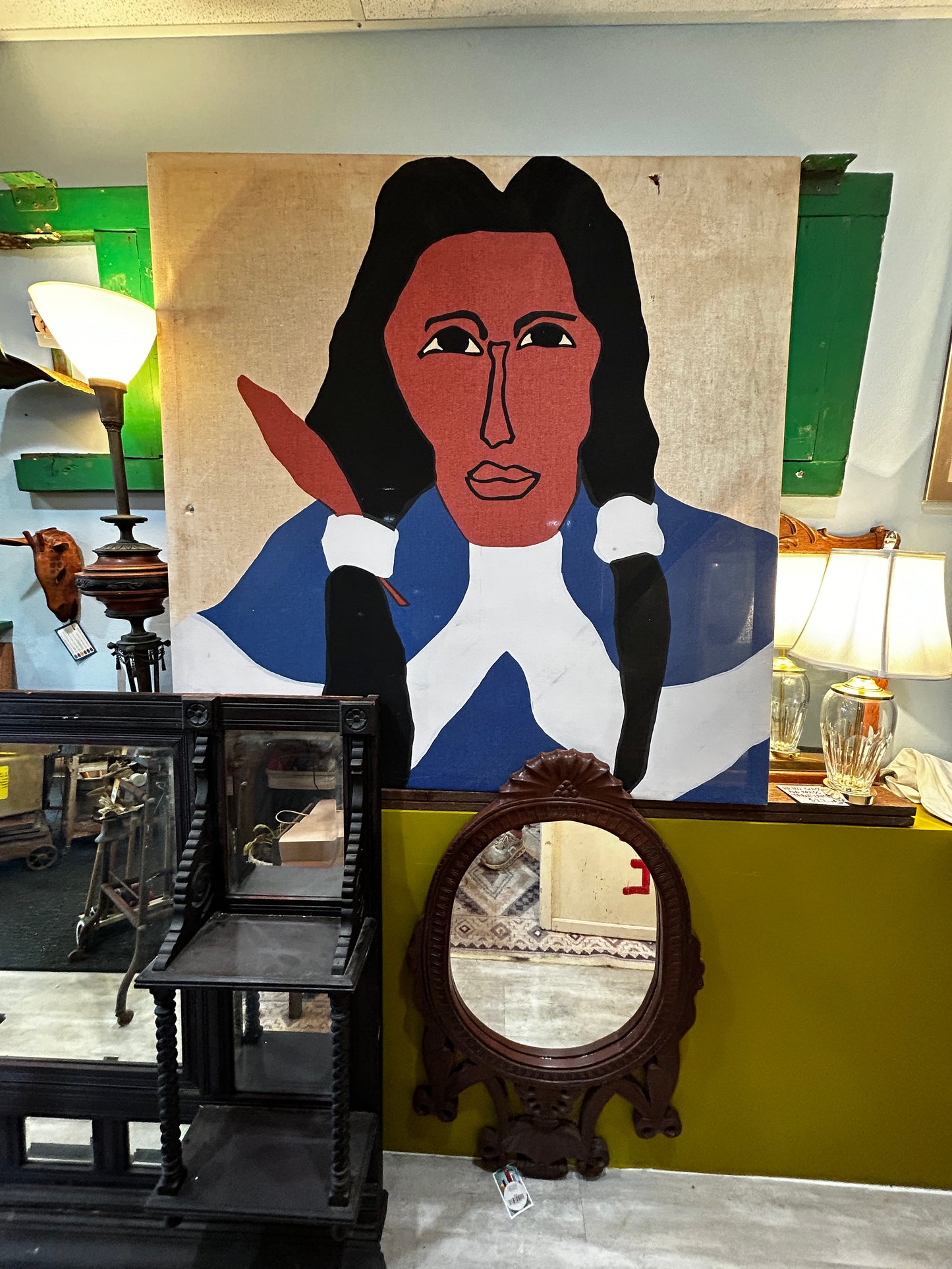 Large Original Native American Silk Screen Art 48X48