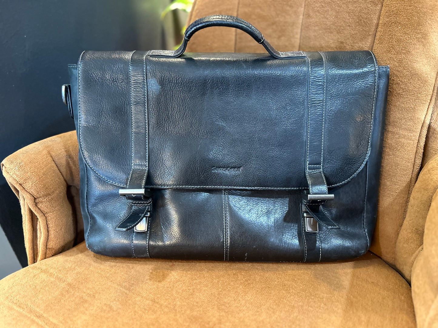 Samsonite Portfolio Black Leather Briefcase