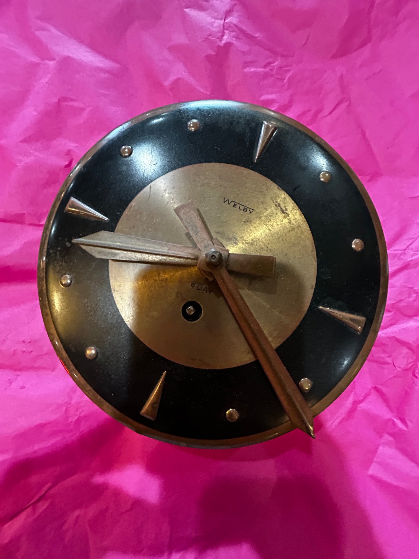 Vintage Welby Atomic Starburst Sunburst Clock-(Unsure if it works)