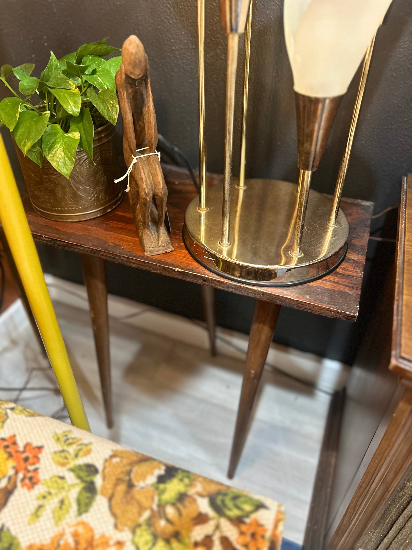 Vintage MCM 3 Legged Wall Table