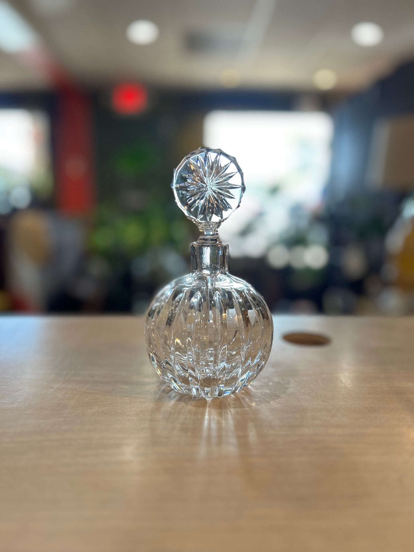 Poland Lead Crystal Perfume Bottle- Crystal Pointed Stopper