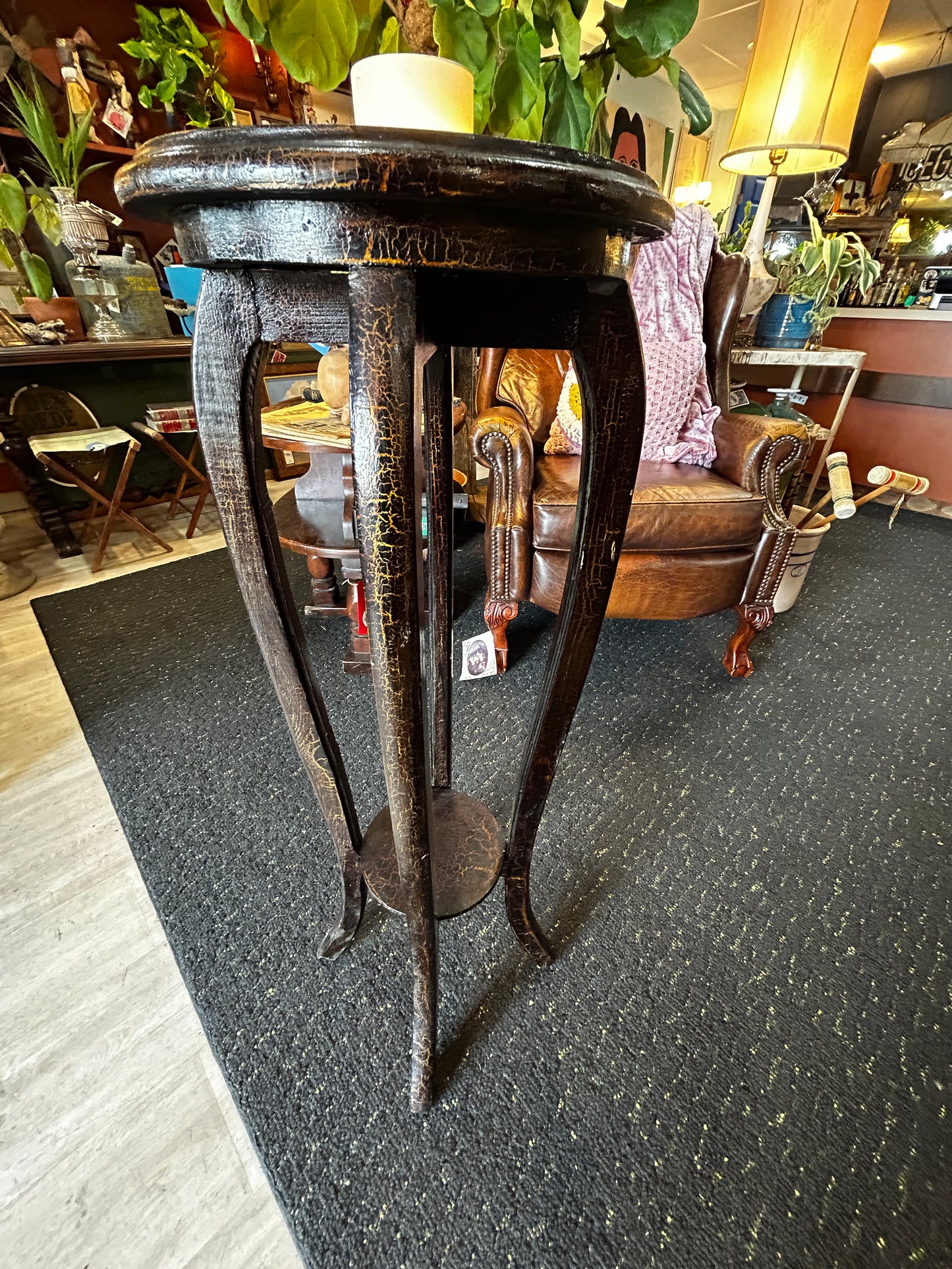 Antique Crackle Stain Plant Stand