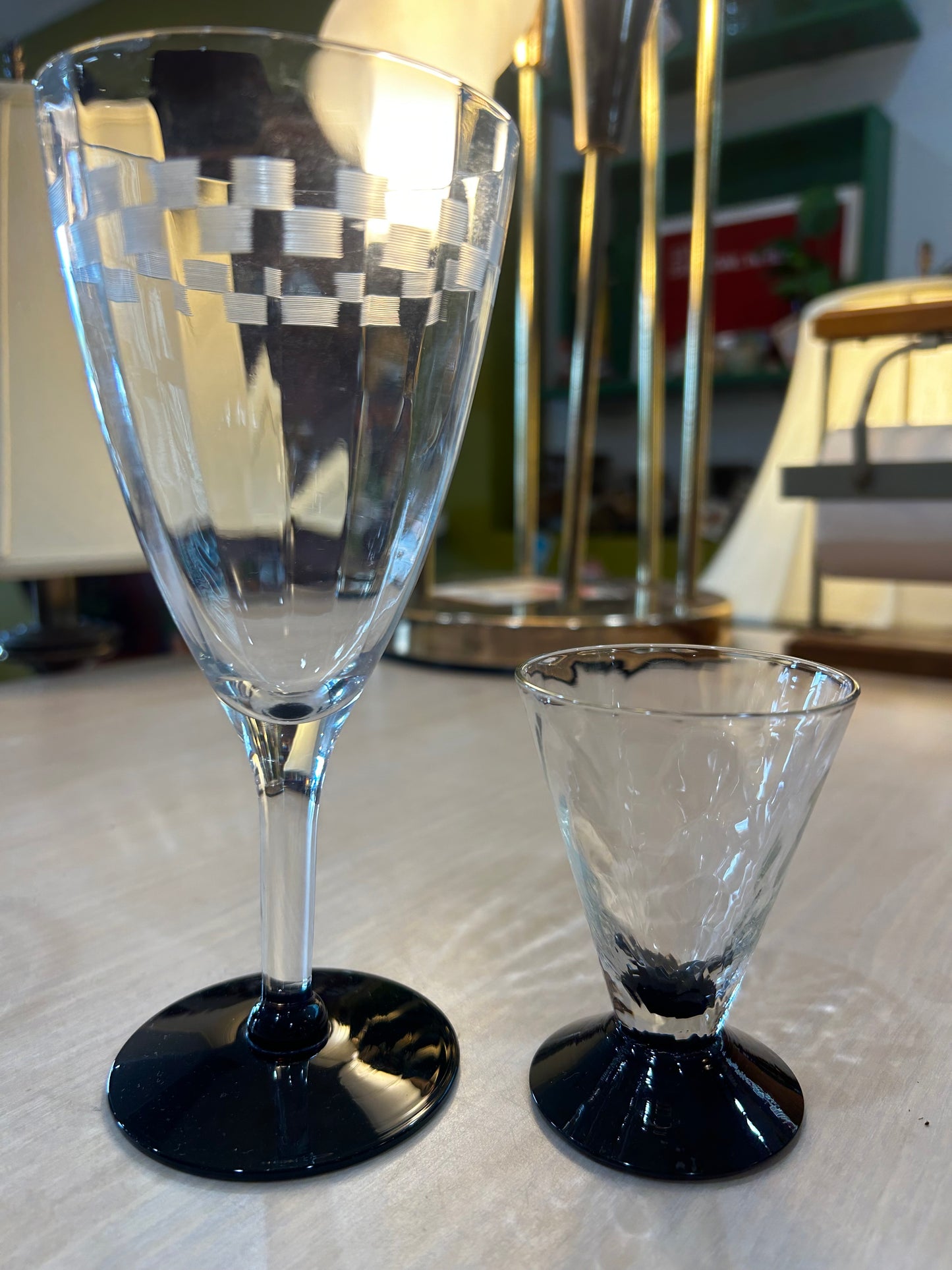 Black Footed Cordial Glass