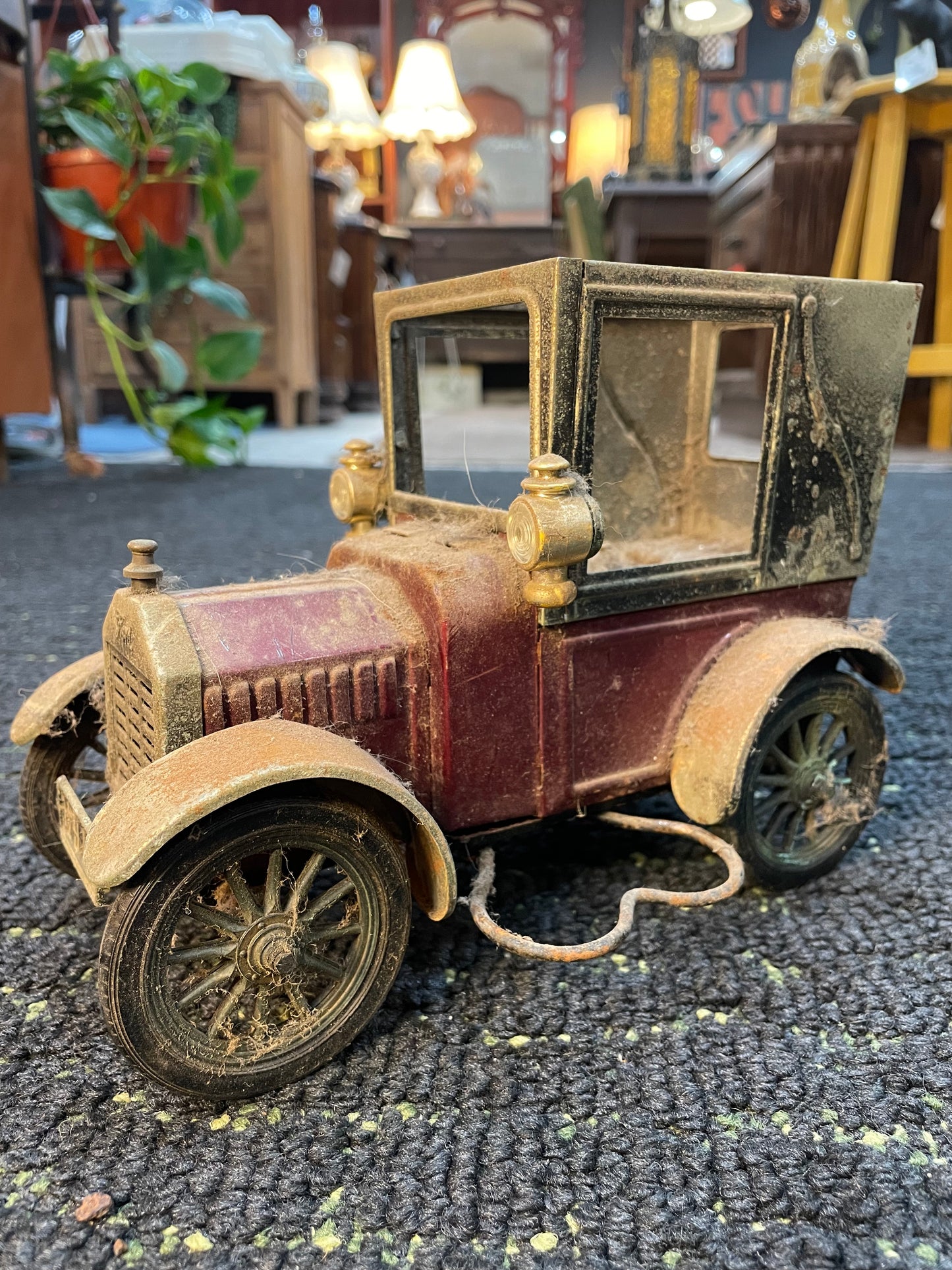 Vintage Unique Model T 1918 Music Box- Previous Liquor Decanter/Shot Holder