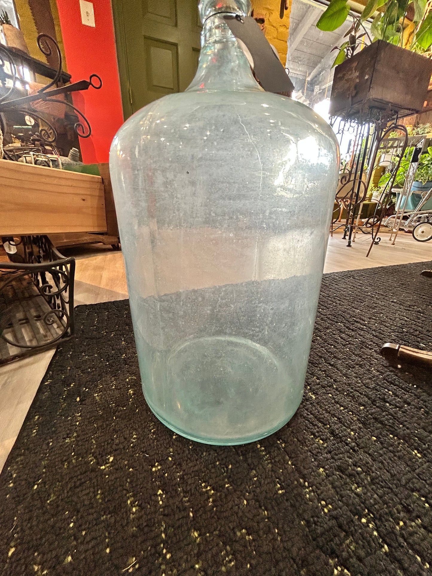 Antique 1932 5 Gallon Bottle- Rare Aqua Blue Glass