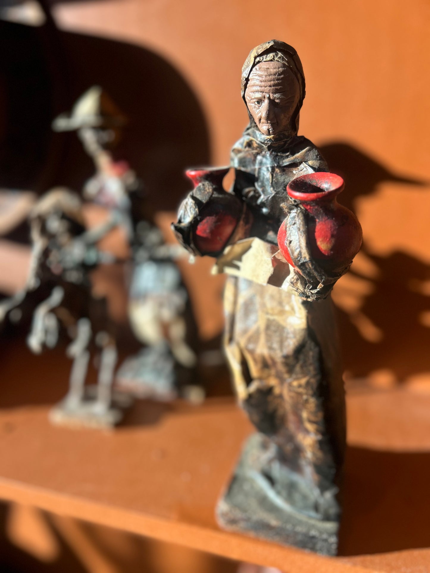 Set of 6 Vintage Mexican Folk Papier Mache Sculptures