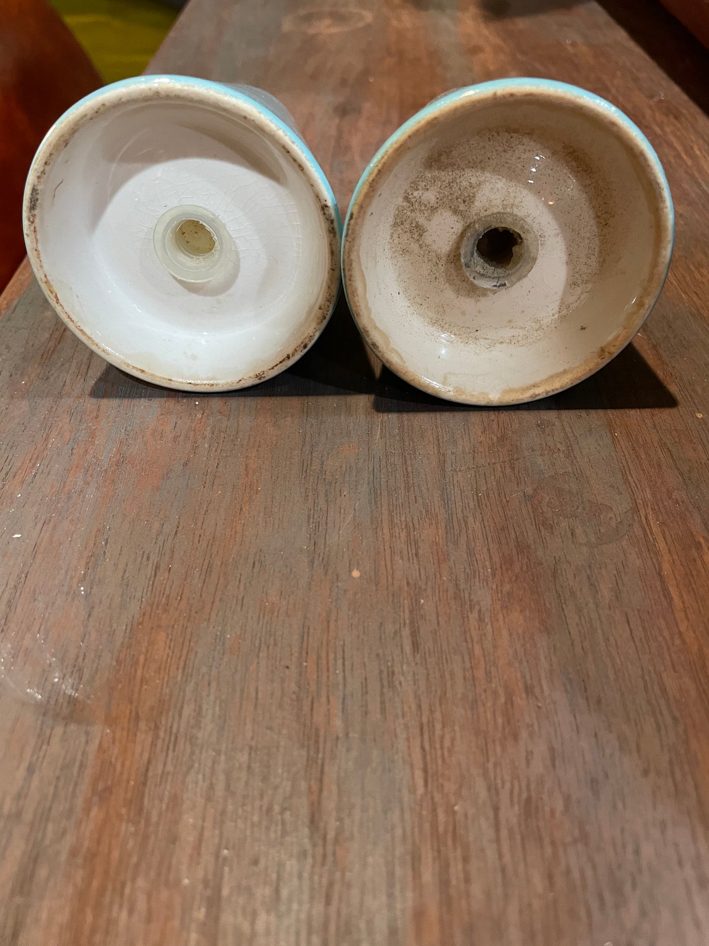 MCM Vintage Sky Blue Salt and Pepper Shaker Set