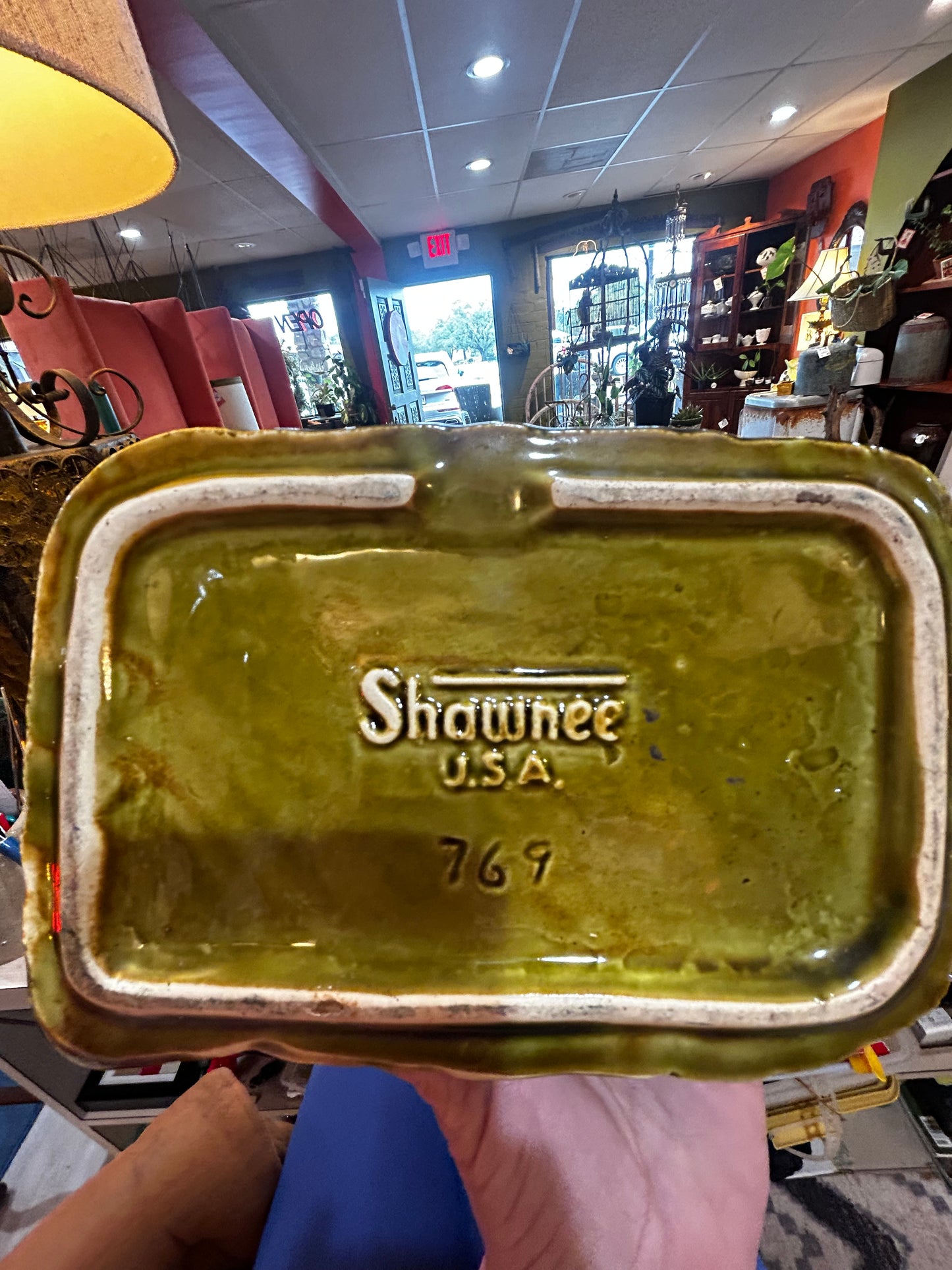 Vintage Shawnee Planter with Small Gardening Set