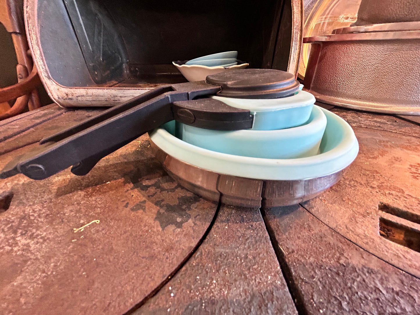 Vintage Blue Camping Kettle