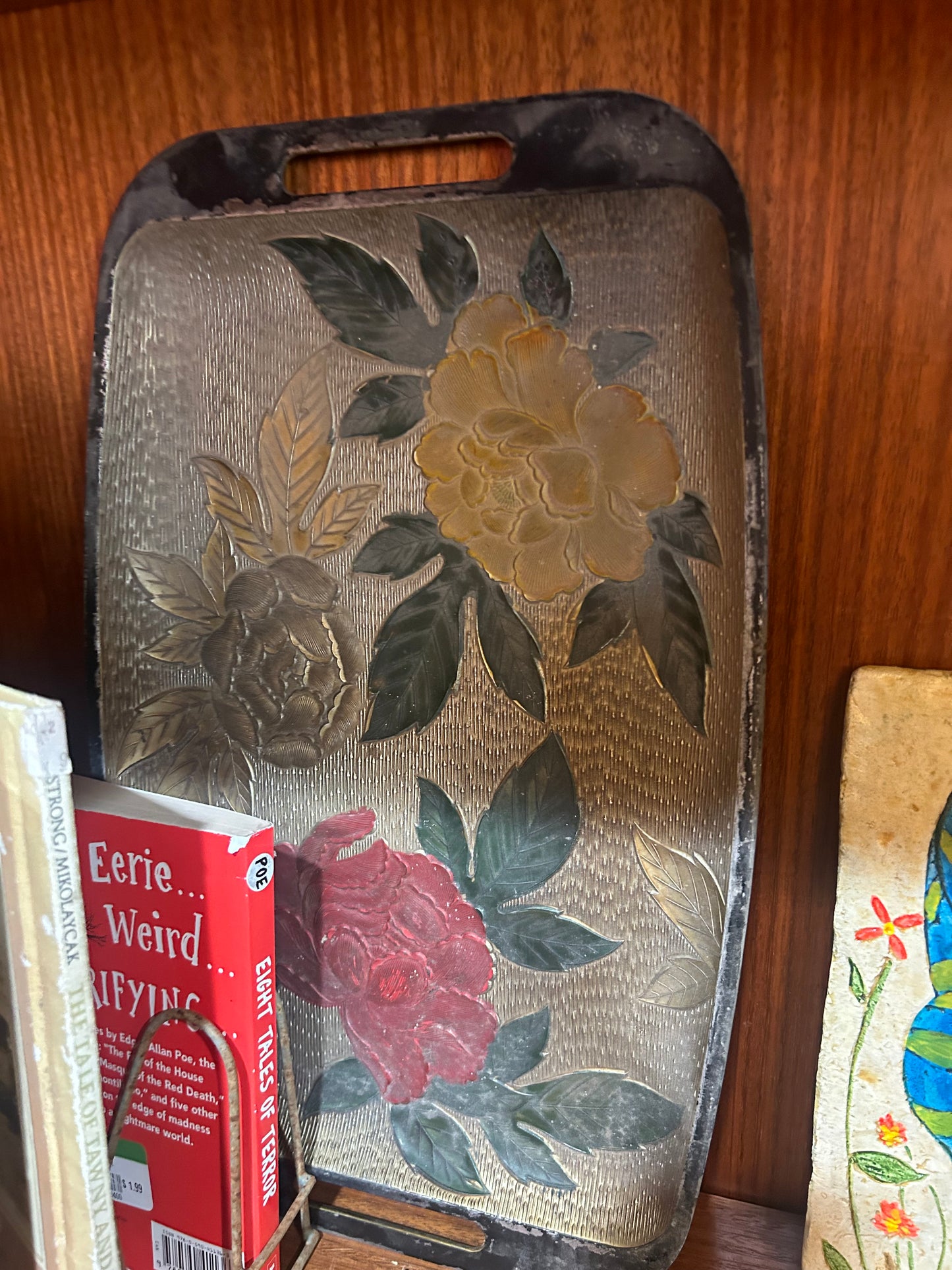 Vintage Mid Century Japan Nasco Shirokiya Embossed Floral Tray