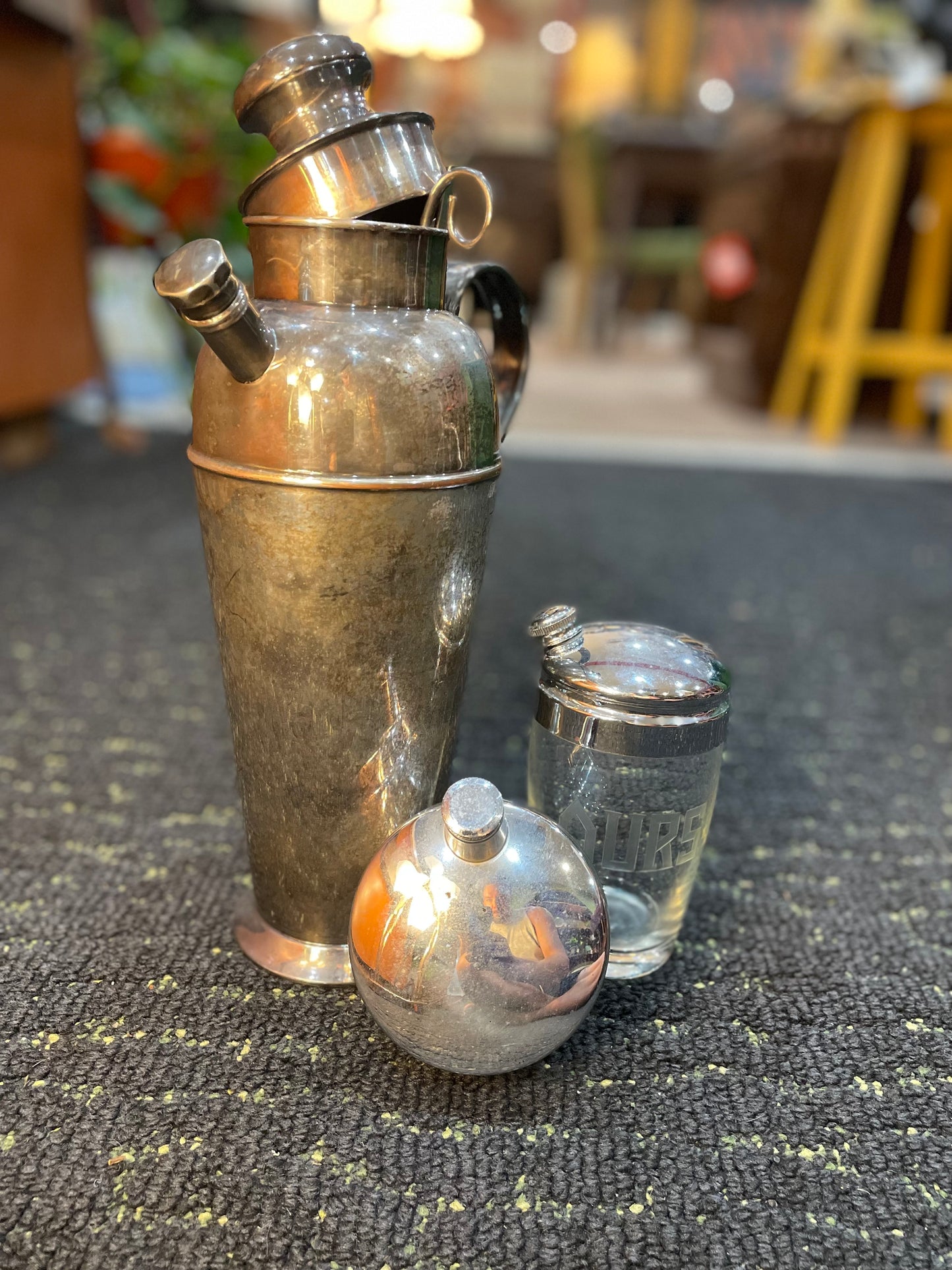 Antique Bernard Rice’s Sons Apollo Silver Plate Cocktail Shaker Set- 1920’s