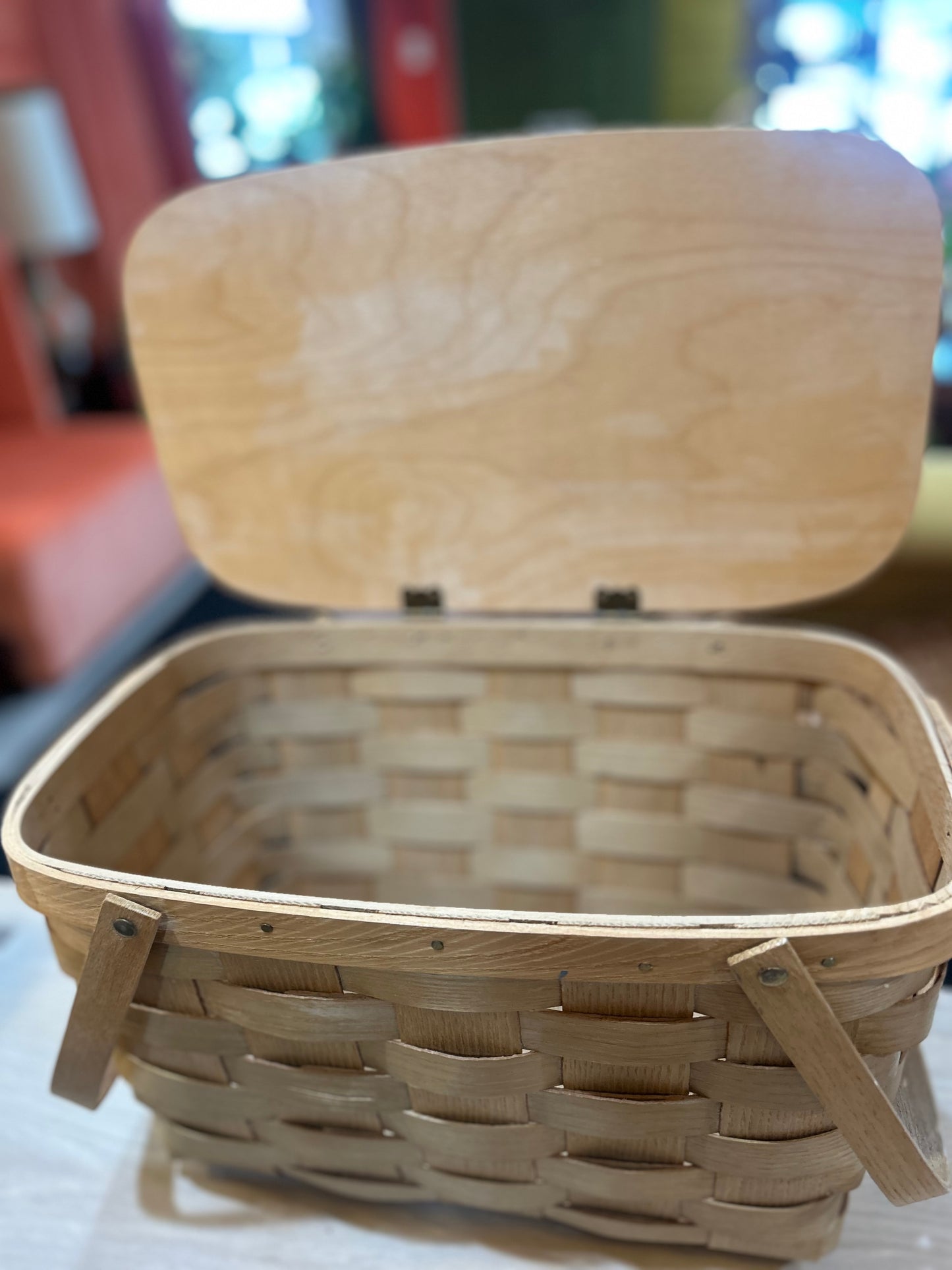 Hand Painted Picnic Basket- Sara