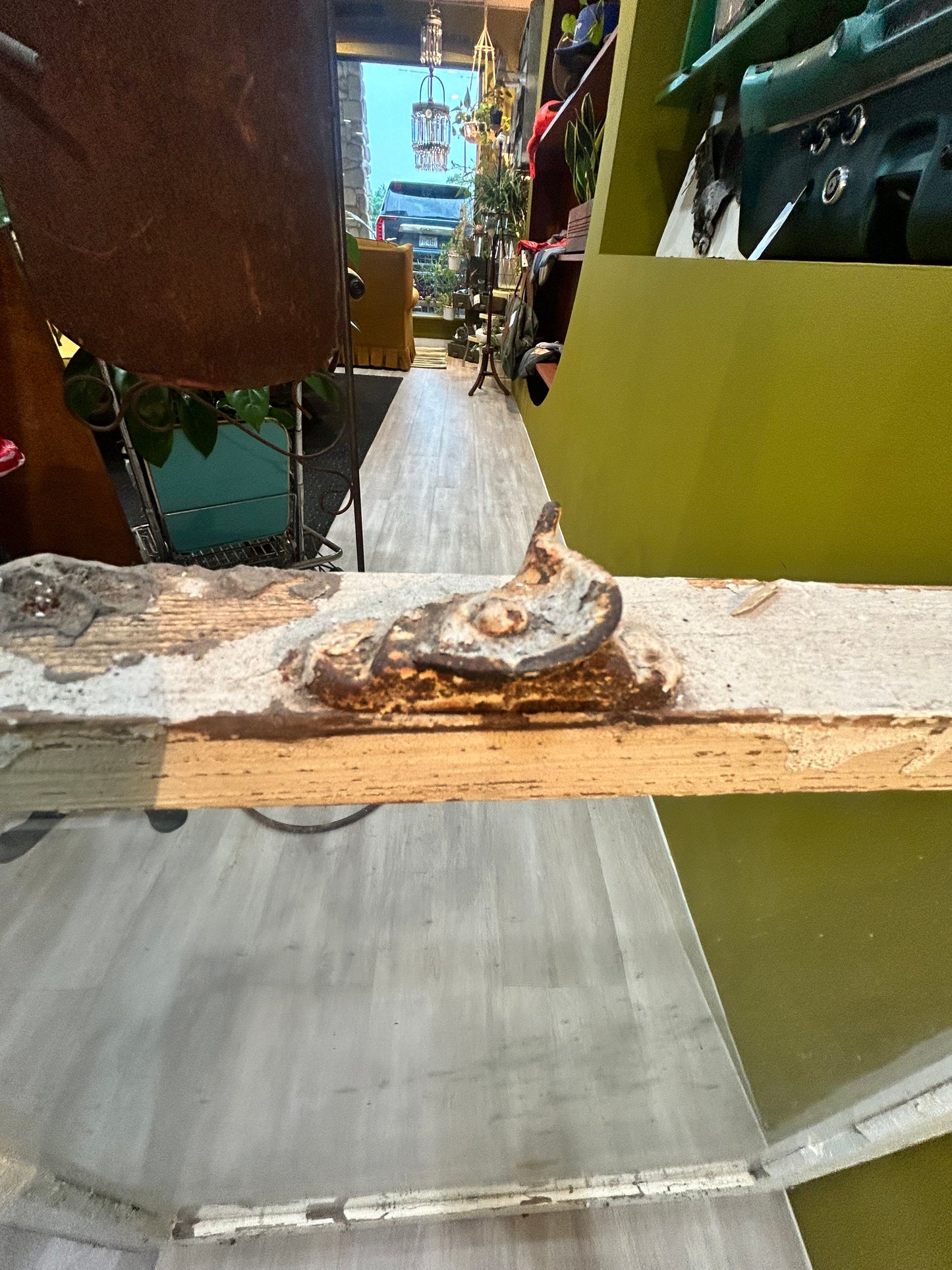 Antique Window-White Wood with Original Hardware